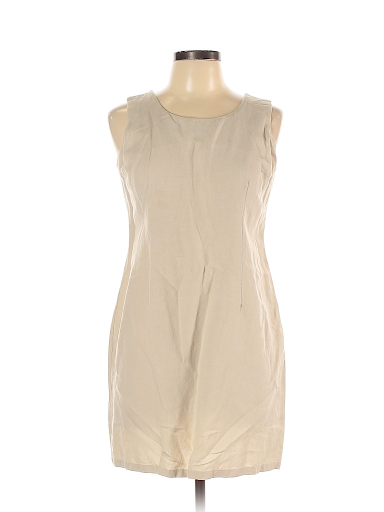 Jennifer Eden Solid Tan Casual Dress Size 12 - 54% off | thredUP