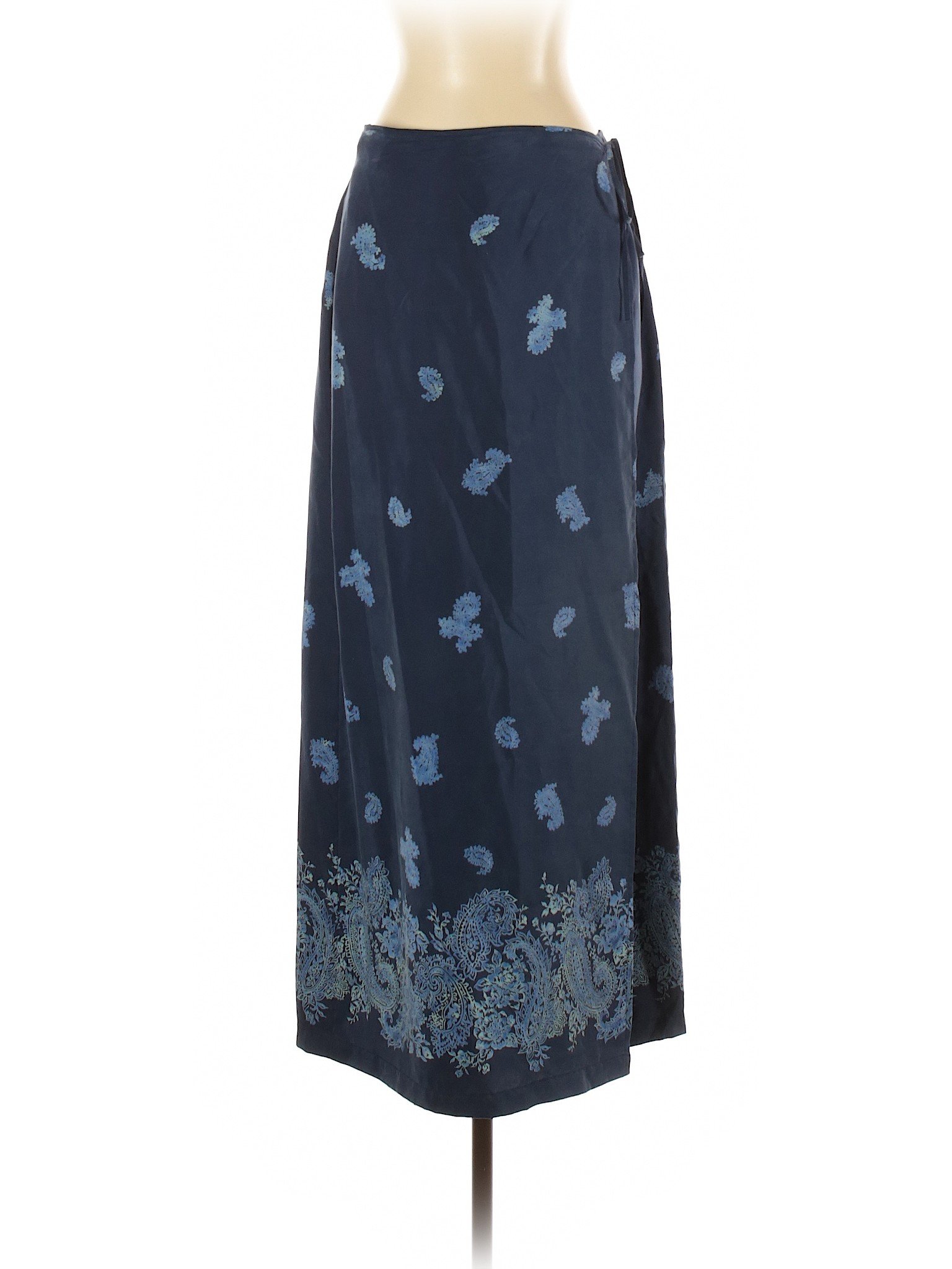 Express Women Blue Silk Skirt 5 | eBay