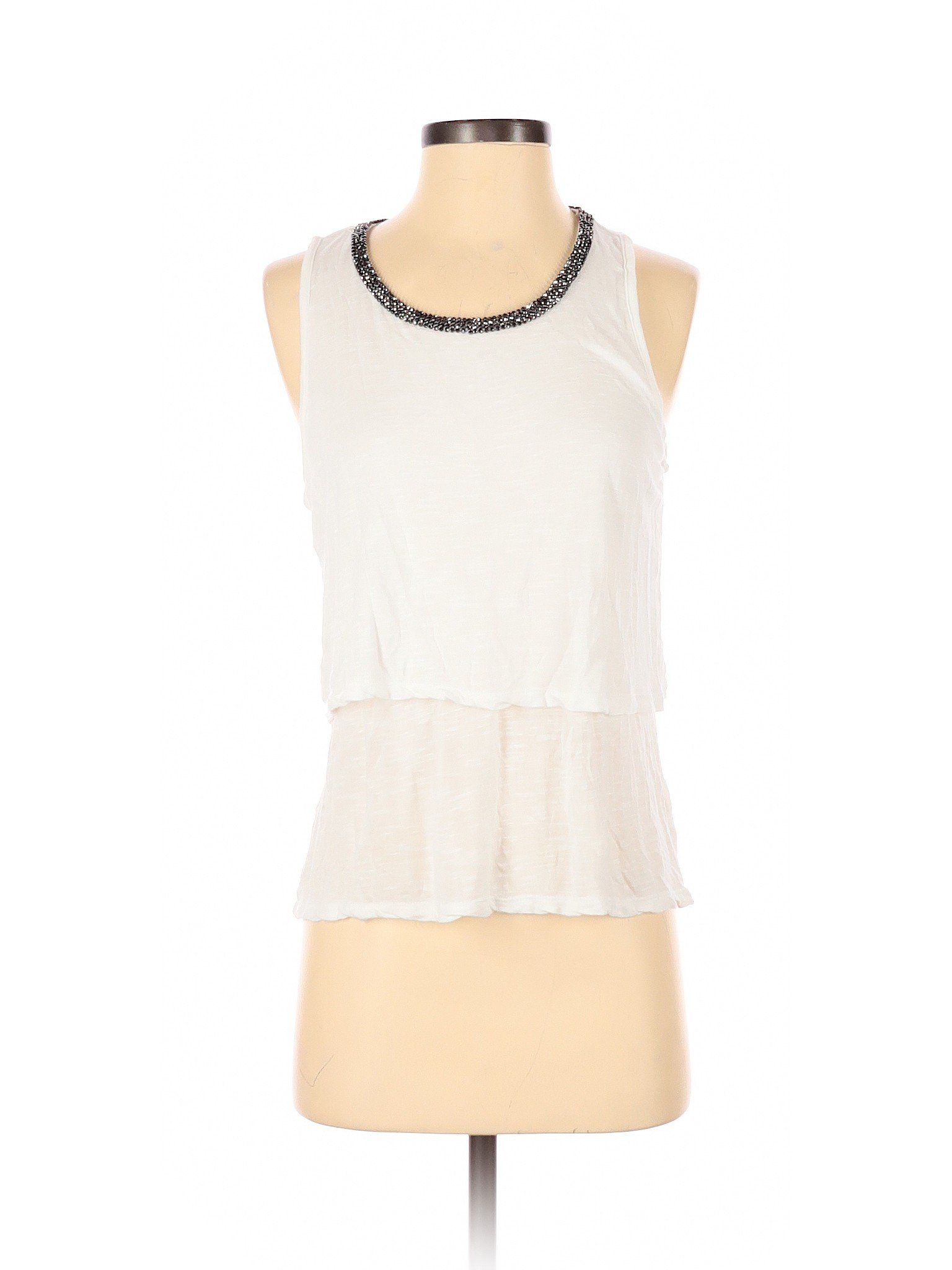Dalia Collection Women White Sleeveless Top S | eBay
