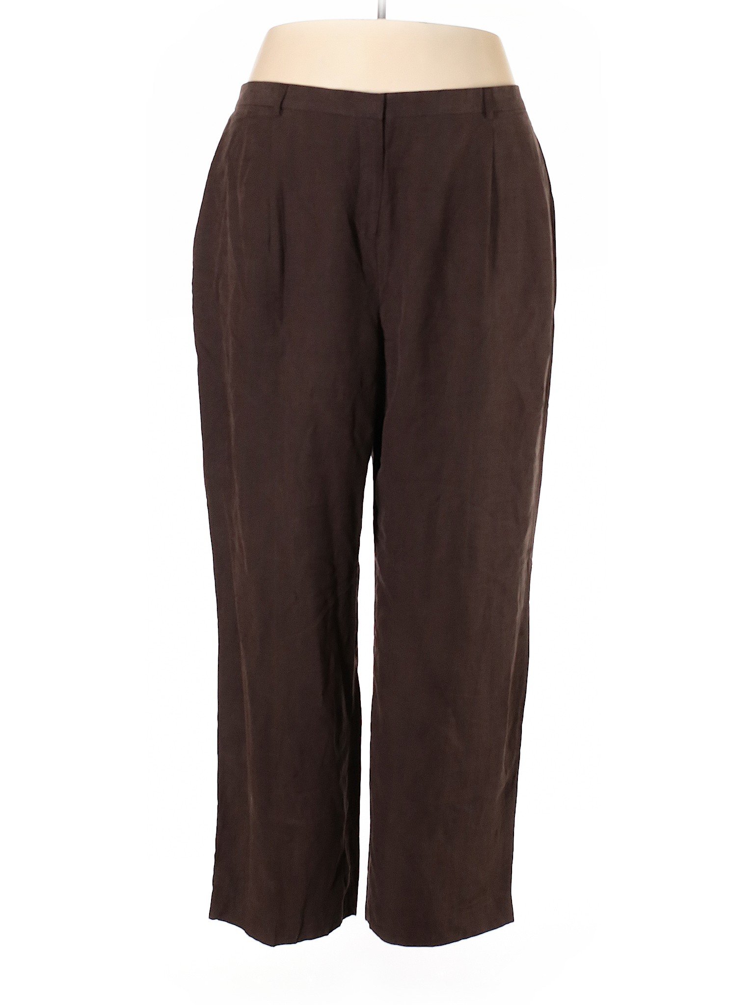 NWT Jones New York Women Brown Silk Pants 24 Plus | eBay