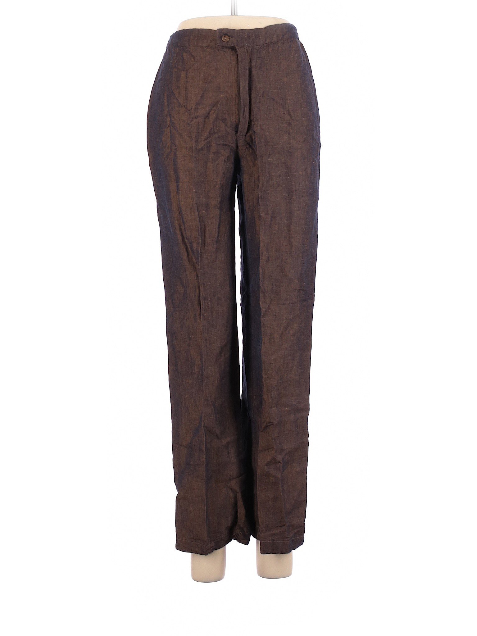 Chico's Design Women Brown Linen Pants S | eBay