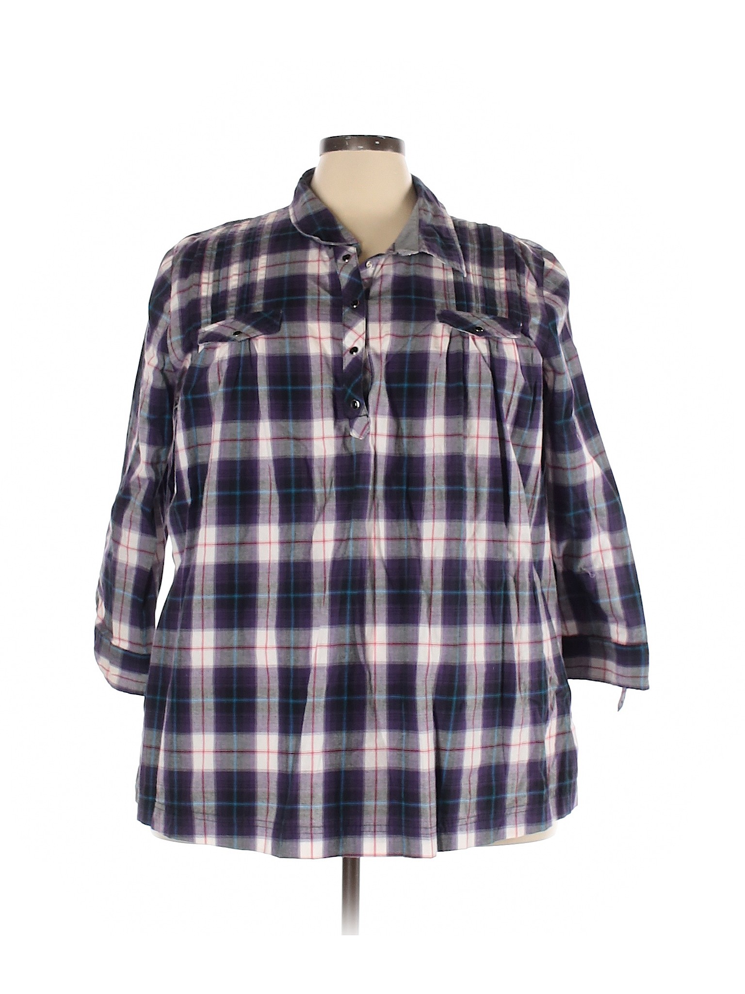 Cato Women Purple Long Sleeve Blouse 26 Plus | eBay