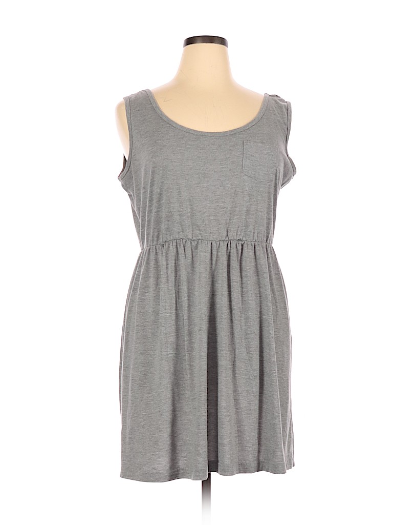Just Love Gray Casual Dress Size 1X (Plus) - photo 1
