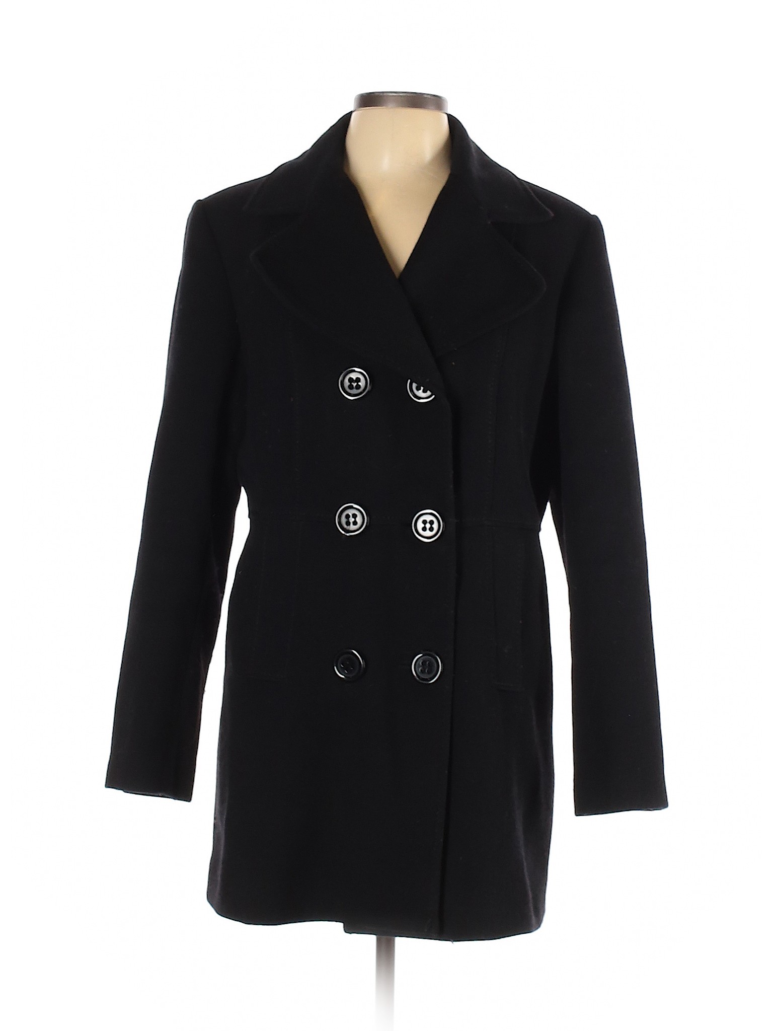 Croft & Barrow Women Black Wool Coat L | eBay