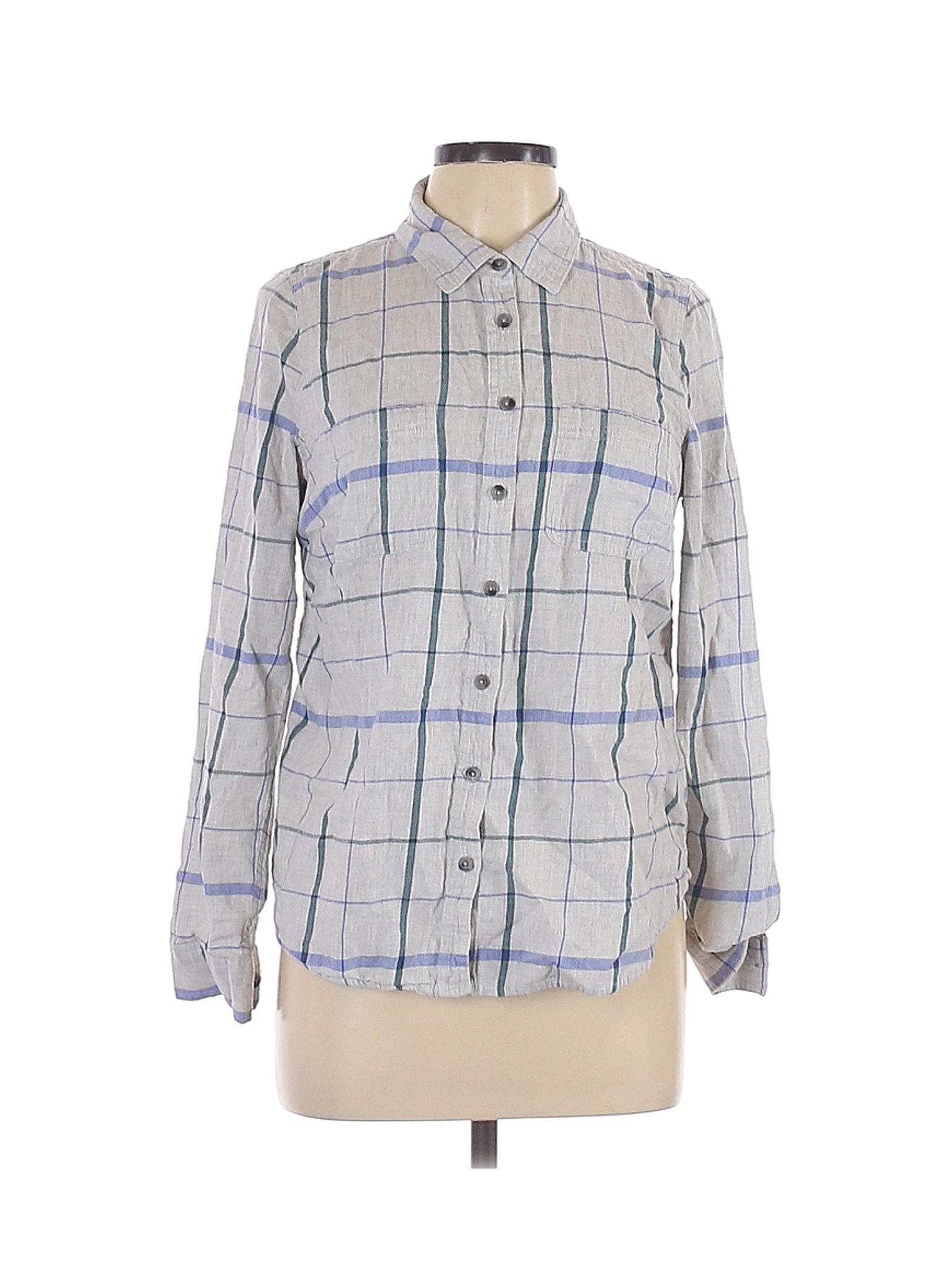 SONOMA life + style Women Gray Long Sleeve Button-Down Shirt L | eBay