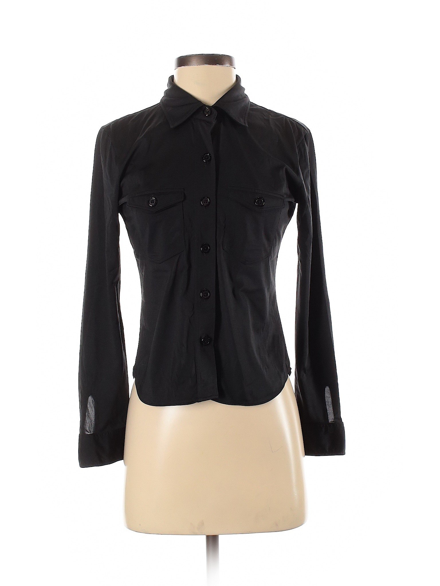 Gap Women Black Long Sleeve Button-Down Shirt S | eBay