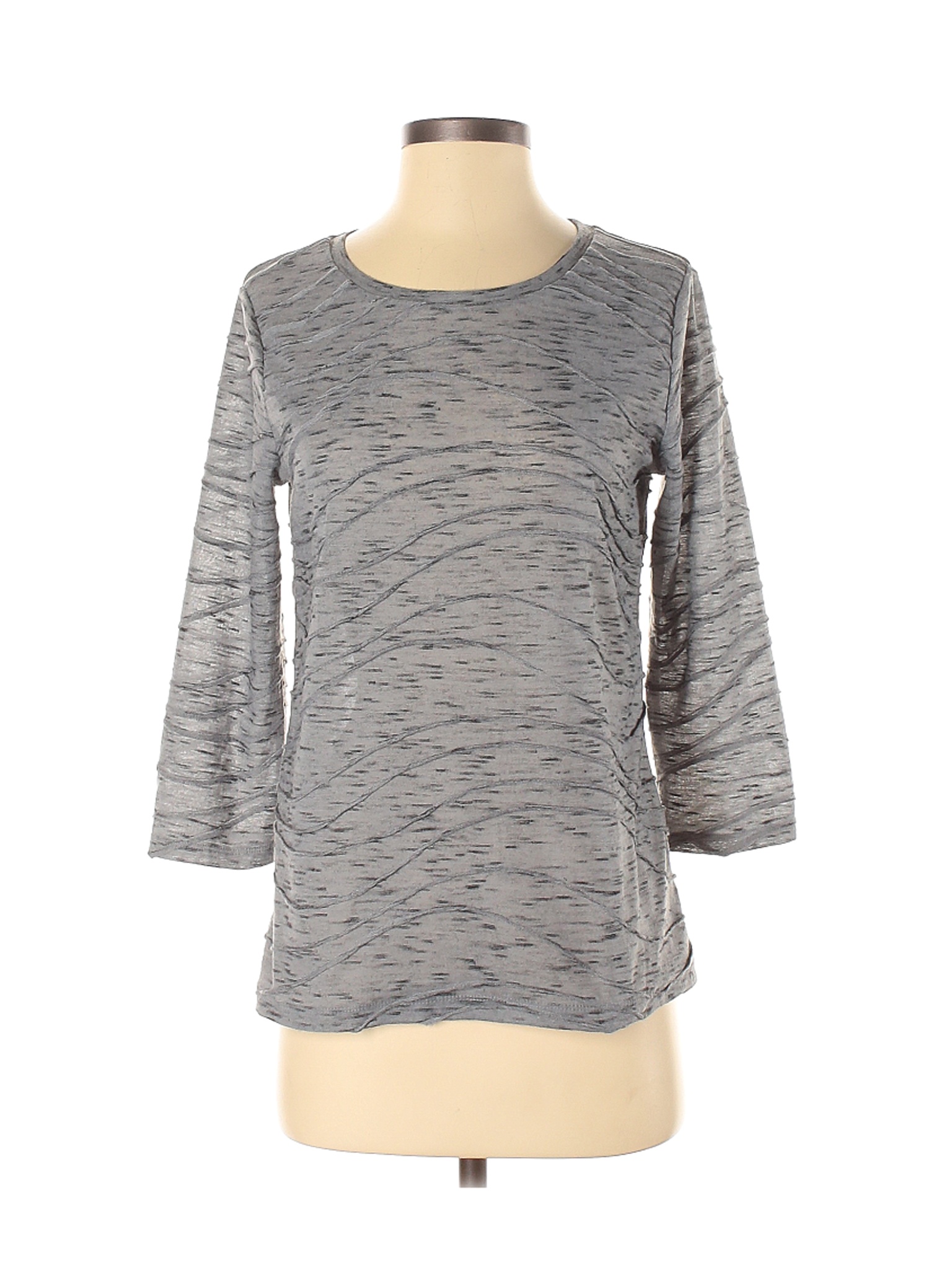 Simply Vera Vera Wang Women Gray 3/4 Sleeve Top S | eBay