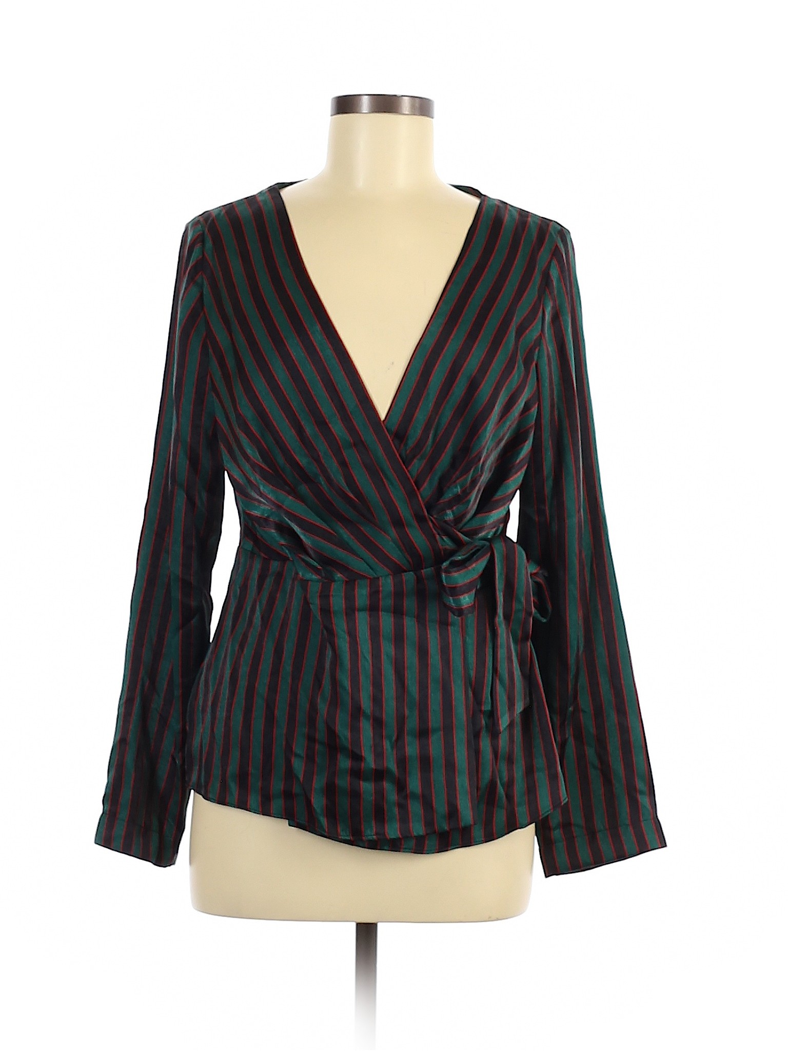 Zara TRF Women Green Long Sleeve Blouse M | eBay