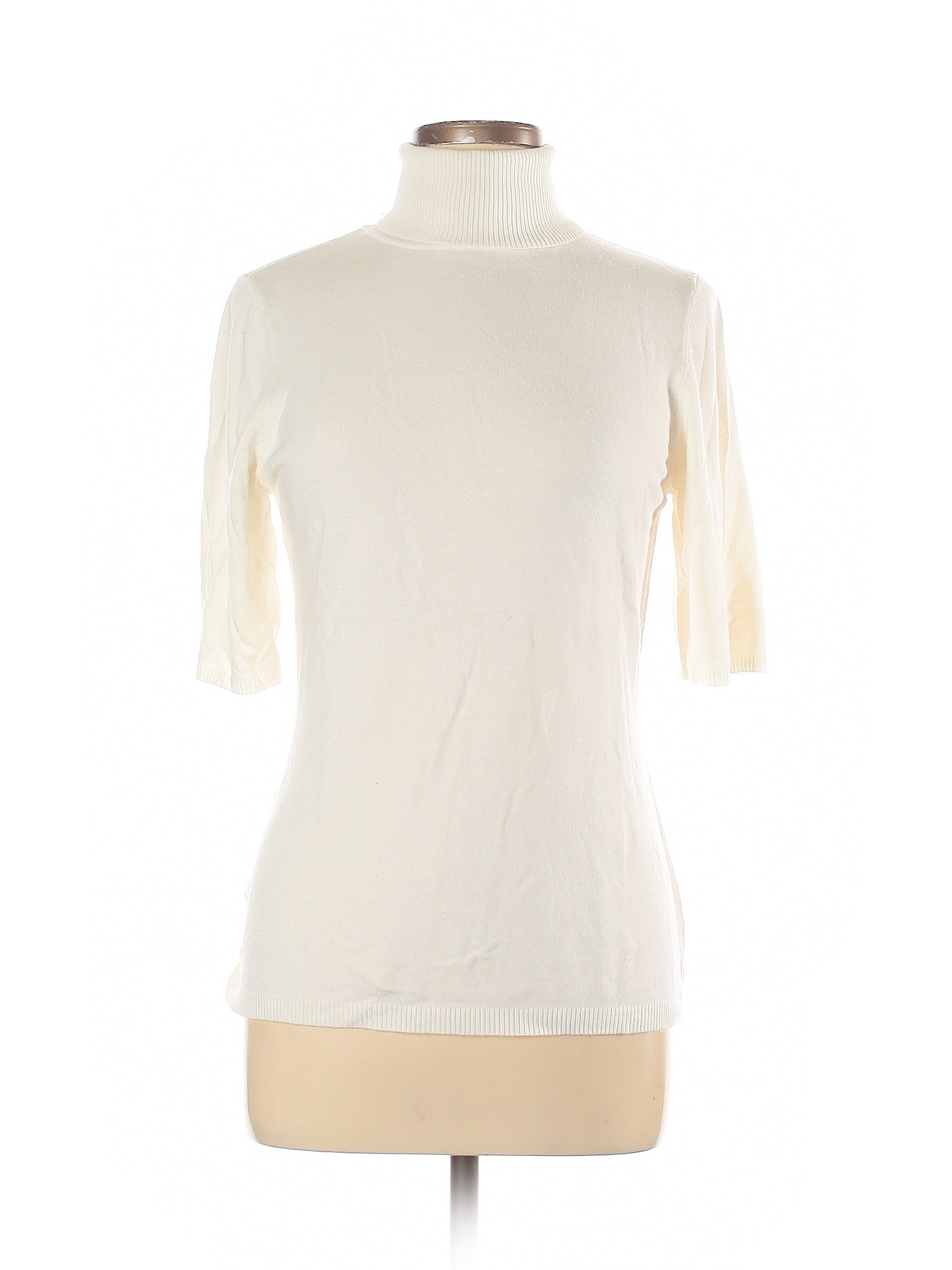 North Style Women Ivory Turtleneck Sweater L eBay
