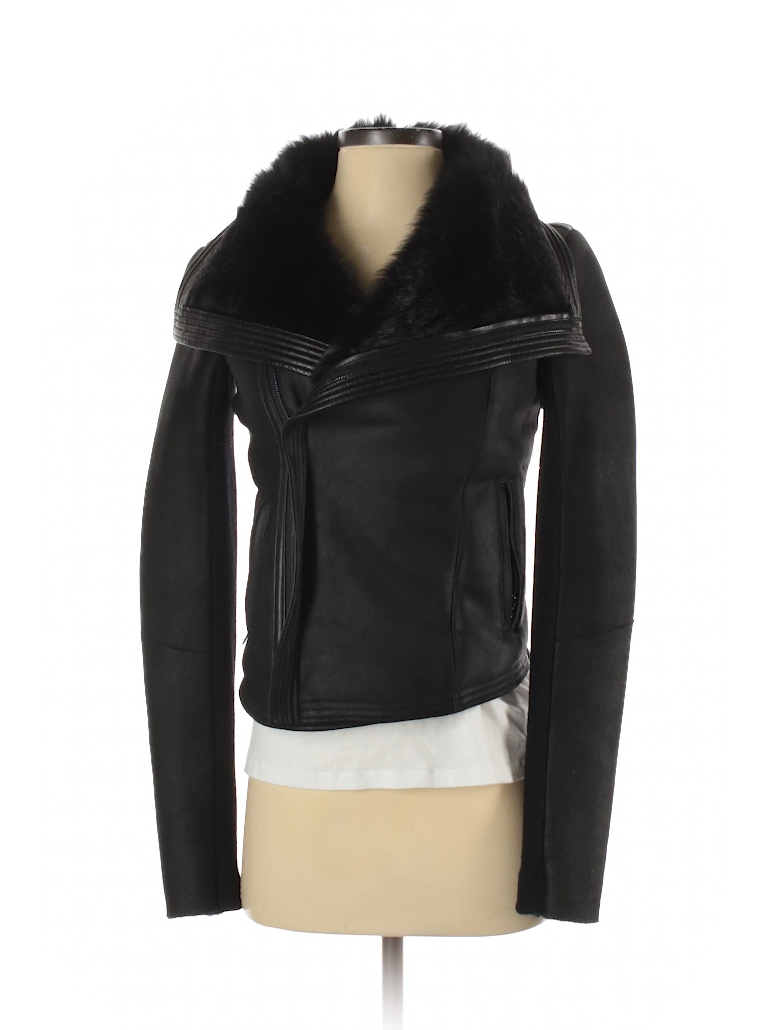 Vince. Women Black Leather Jacket S | eBay