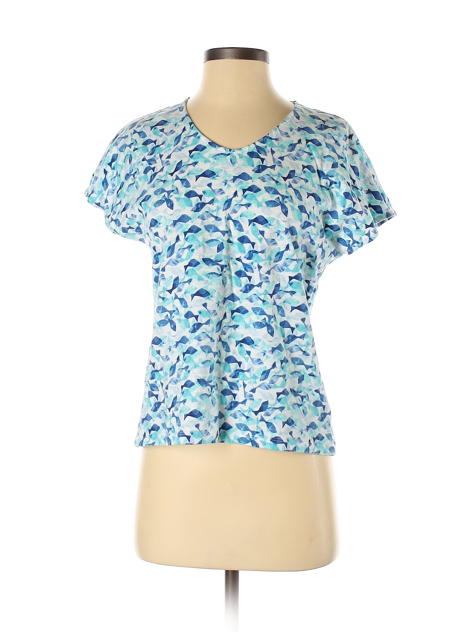 Talbots Women Blue Short Sleeve T-Shirt P Petites | eBay
