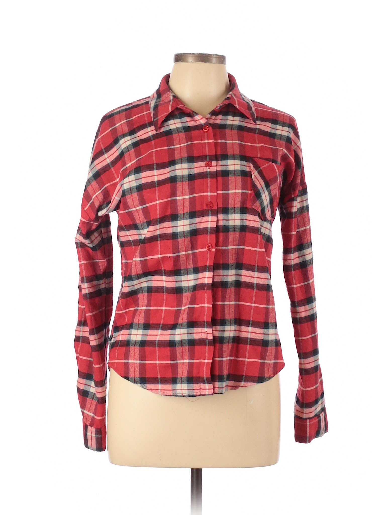 Blu Pepper Women Red Long Sleeve Button-Down Shirt M | eBay