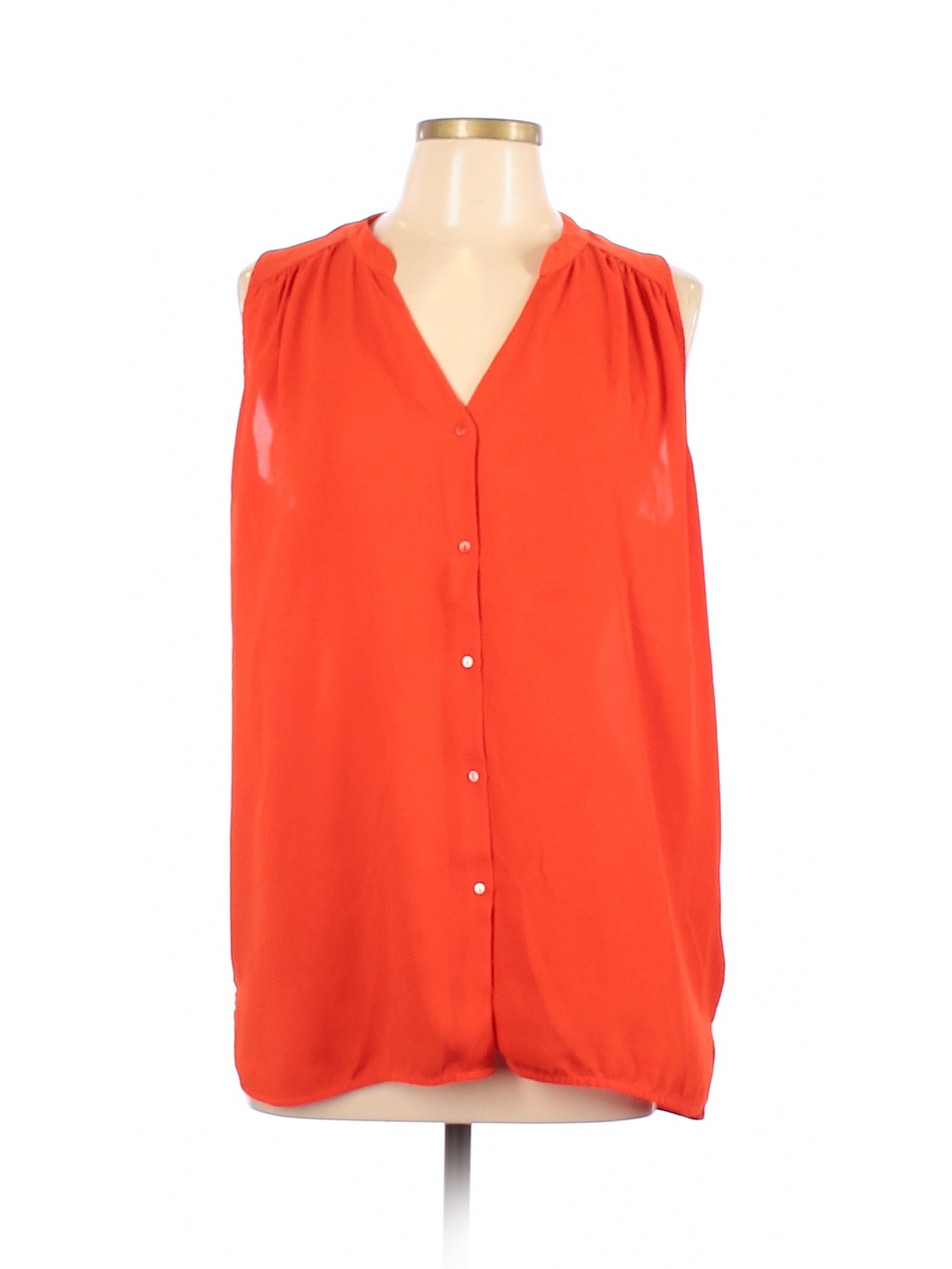 H&M Women Orange Sleeveless Blouse L | eBay