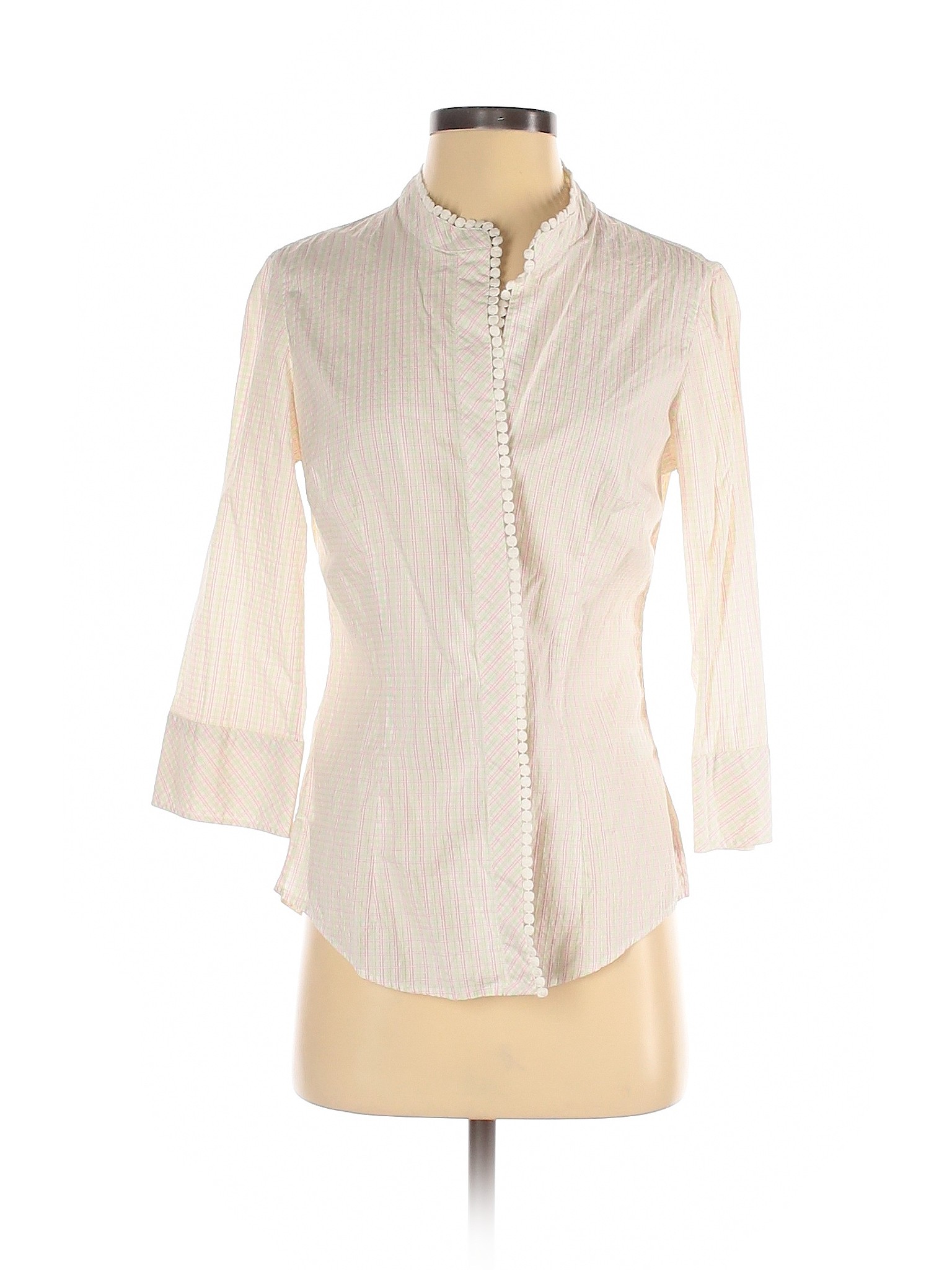 Lilly Pulitzer Women Ivory 3/4 Sleeve Button-Down Shirt 4 | eBay