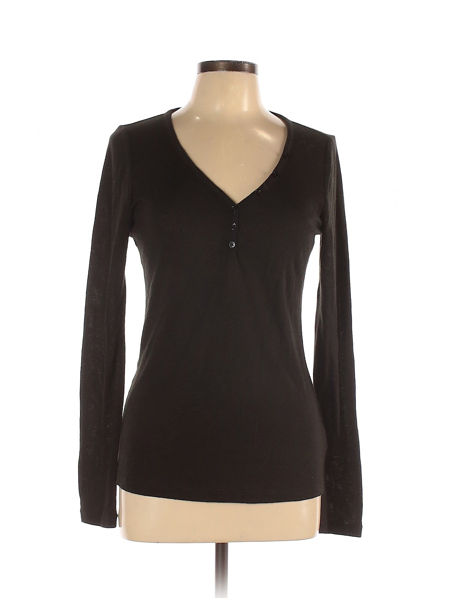 black long sleeve henley womens