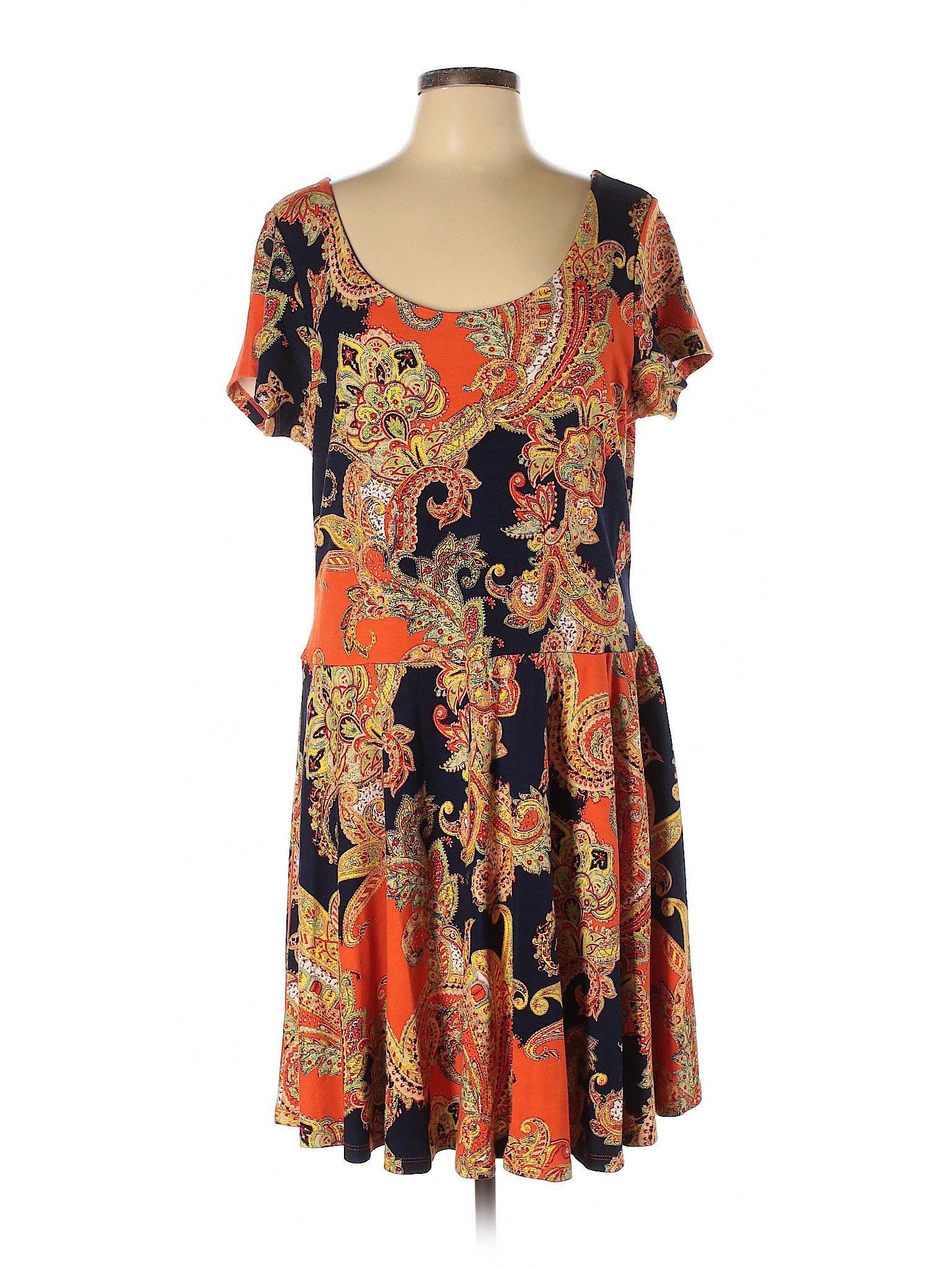 Lauren by Ralph Lauren Women Orange Casual Dress XL | eBay