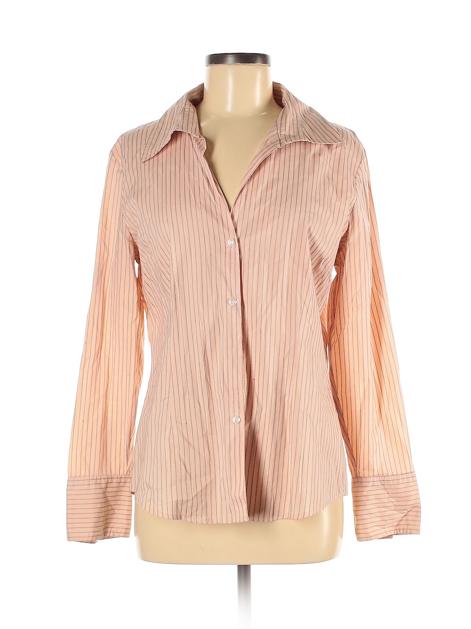 New York & Company Women Brown Long Sleeve Button-Down Shirt L | eBay