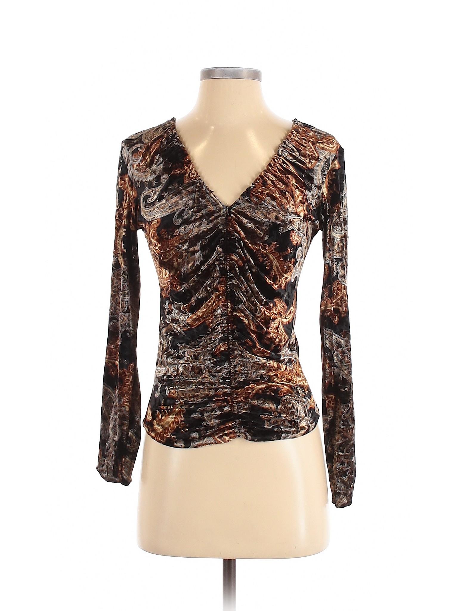 Linda Leal Women Brown Long Sleeve Top S | eBay