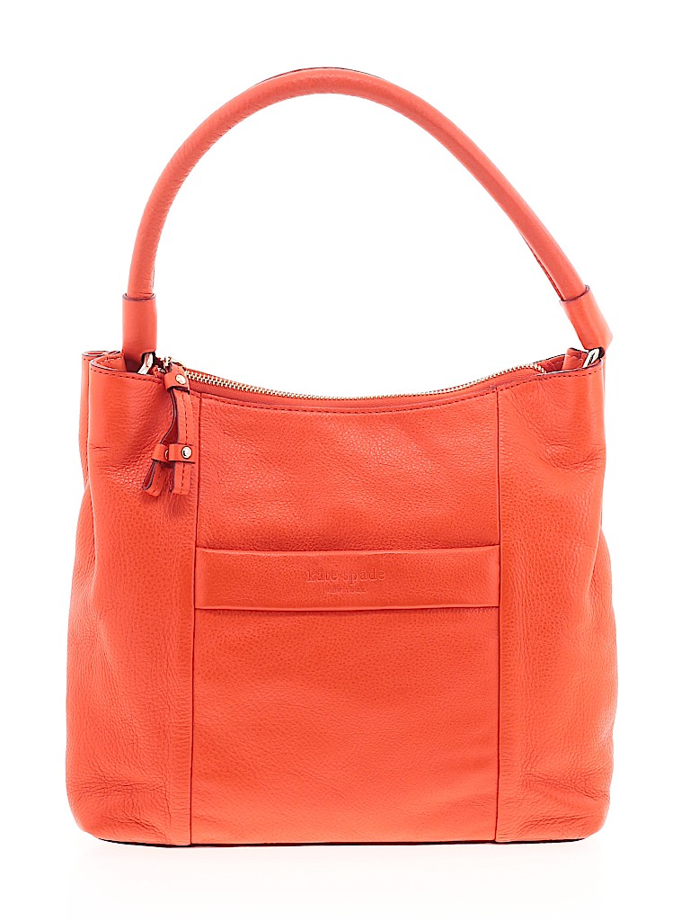 Kate Spade New York Solid Orange Leather Shoulder Bag One Size 74