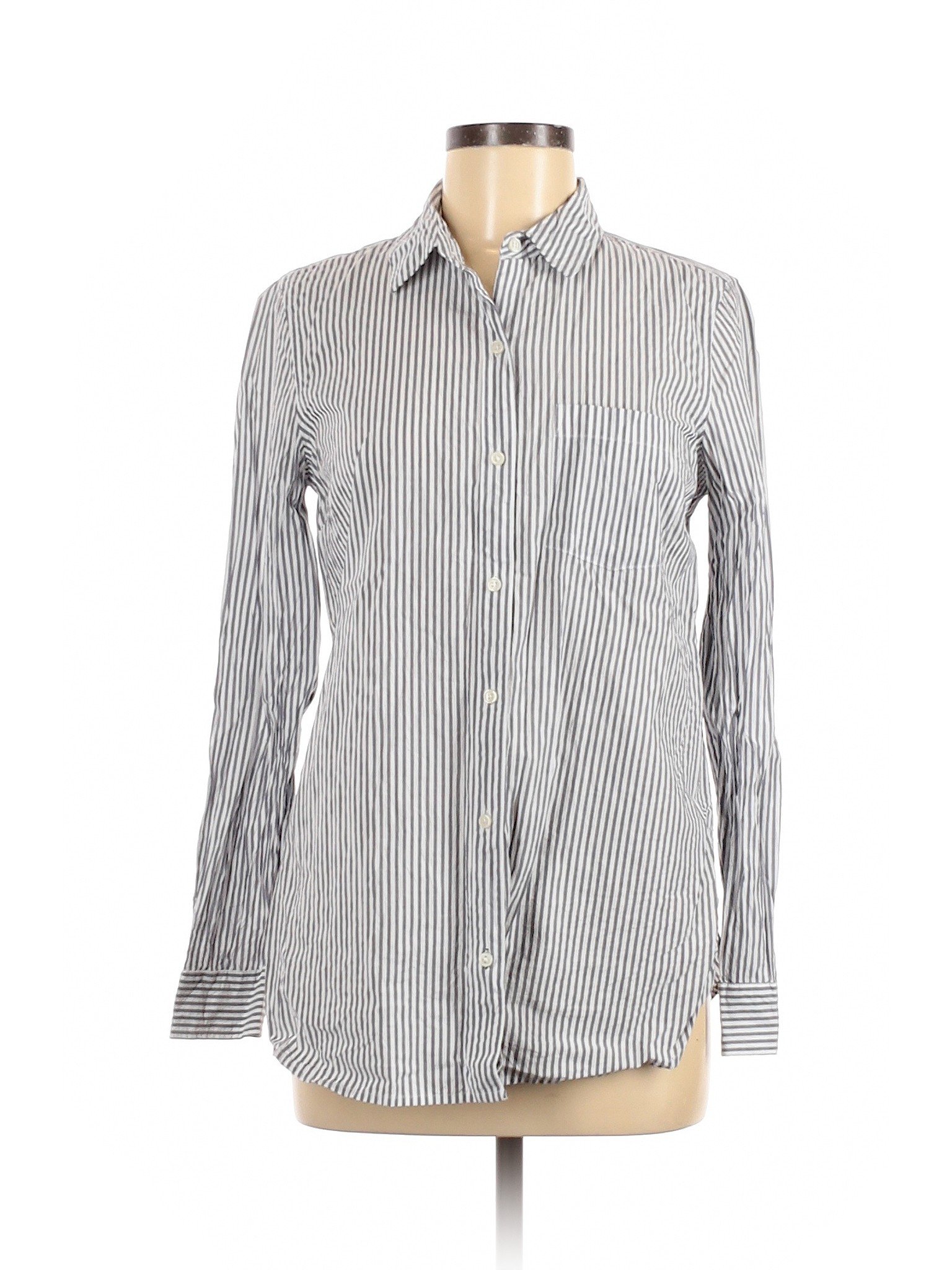 Old Navy Women Gray Long Sleeve Button-Down Shirt M | eBay