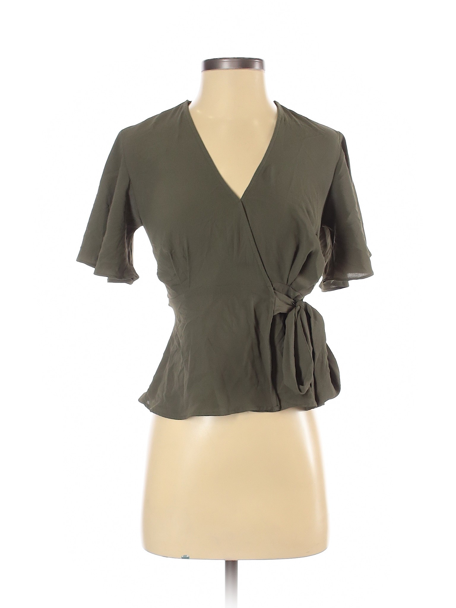 Atmosphere Women Green Short Sleeve Blouse 2 | eBay