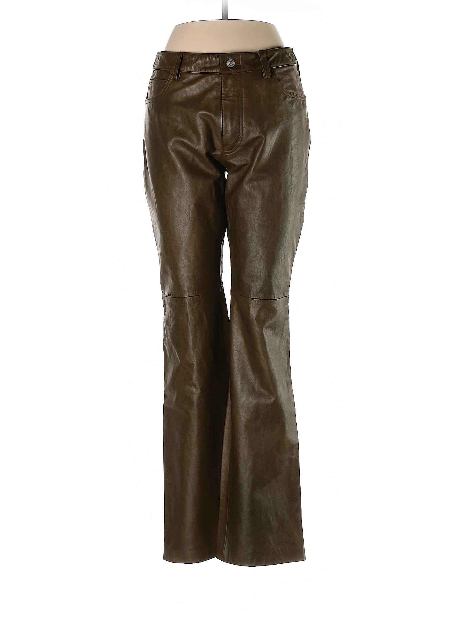 Gap 100% Leather Green Leather Pants Size 8 - 79% off | ThredUp