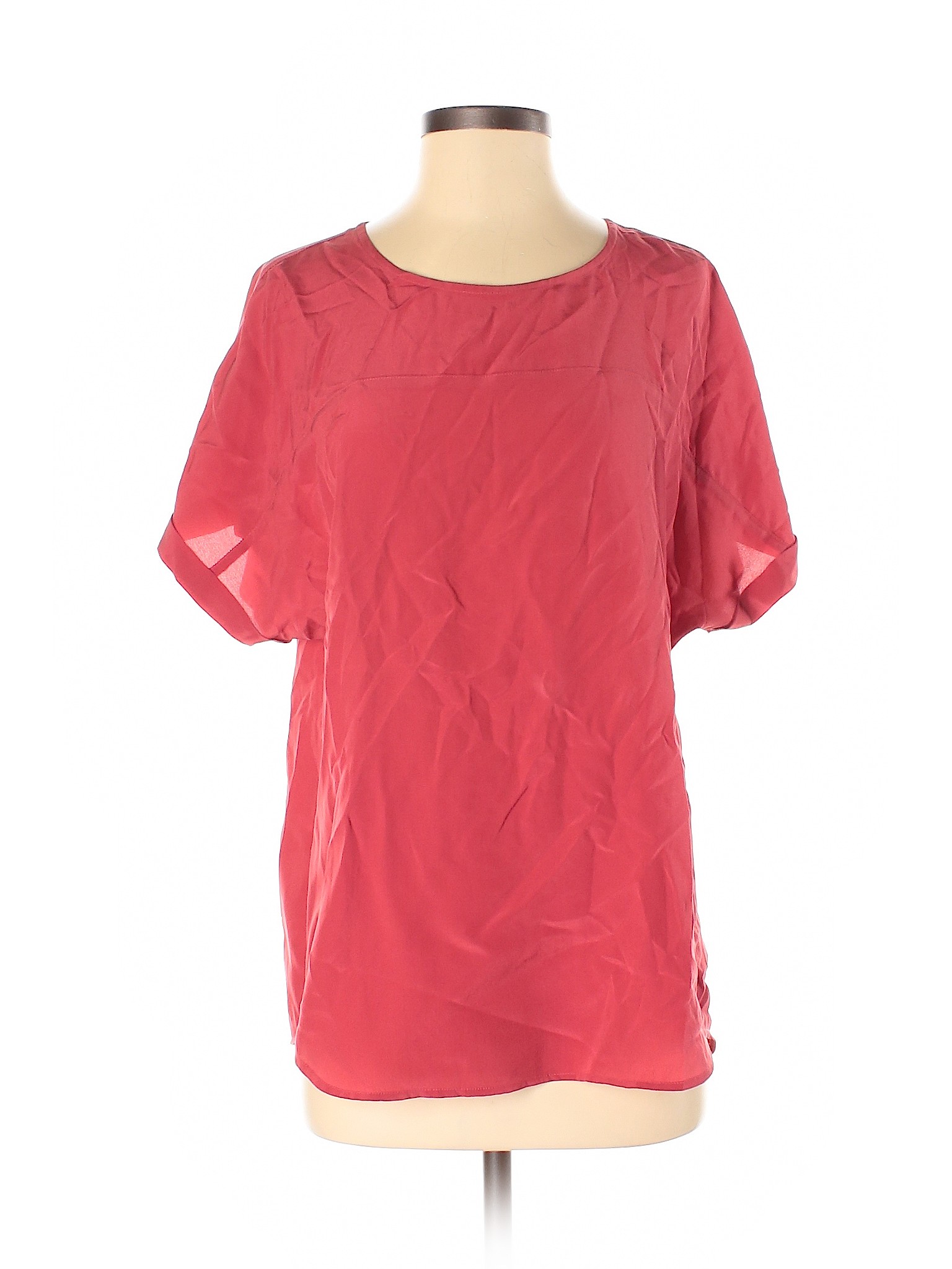 Madewell Women Red Short Sleeve Silk Top S | eBay