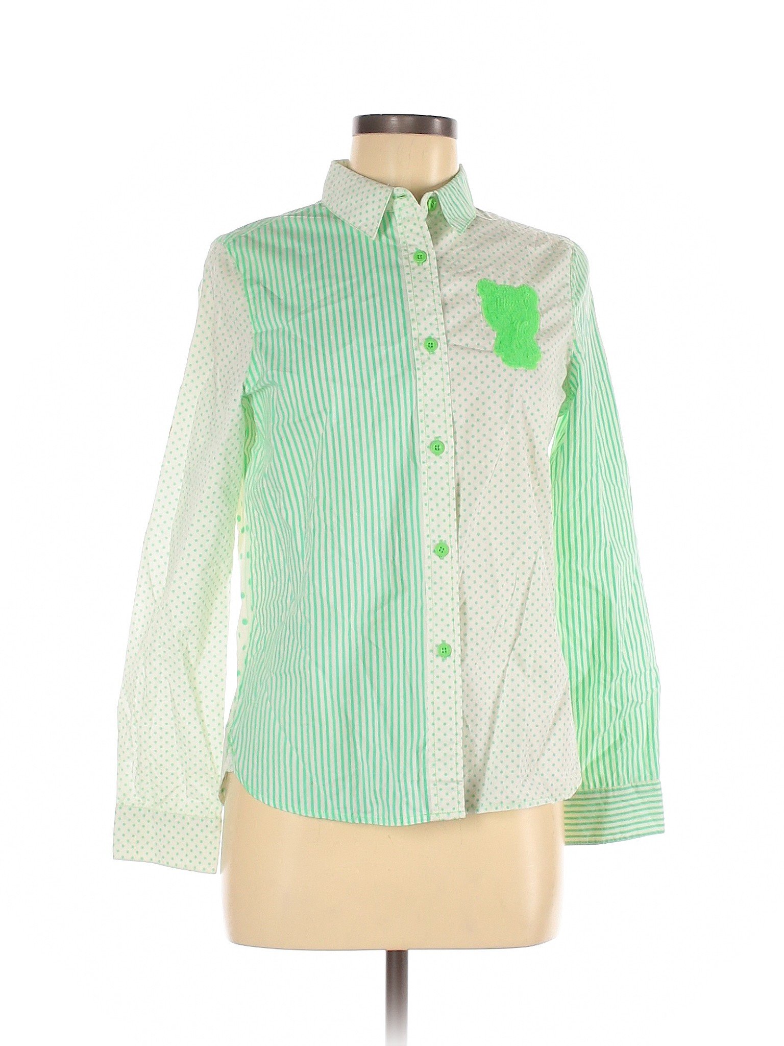 Assorted Brands Women Green Long Sleeve Button-Down Shirt M | eBay