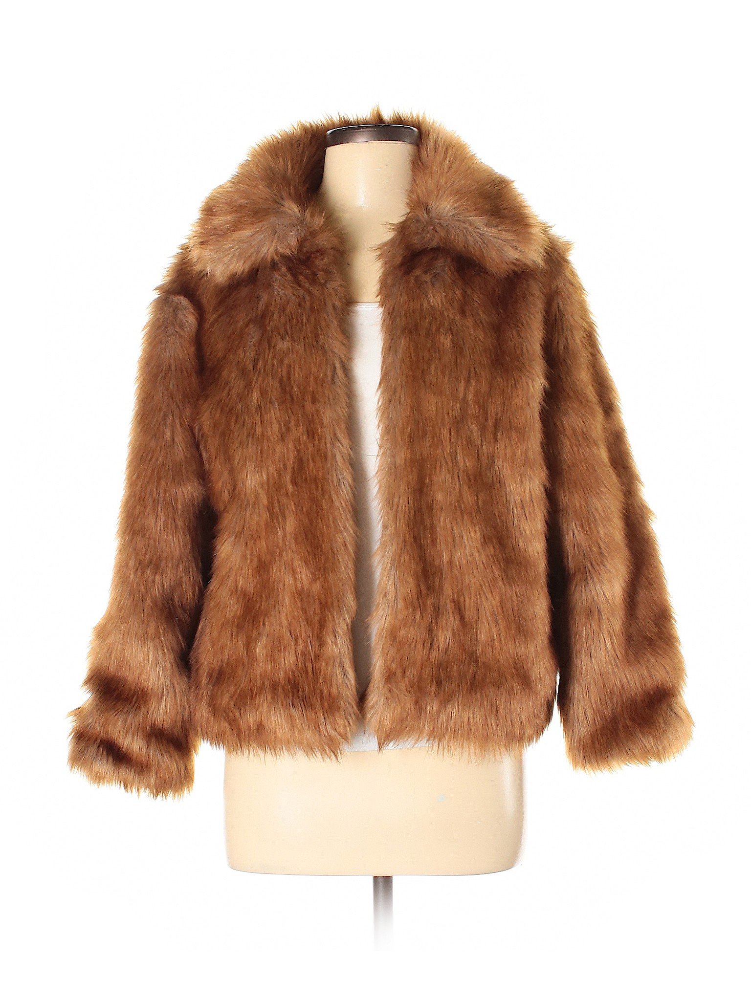 Abercrombie & Fitch Women Brown Faux Fur Jacket M eBay