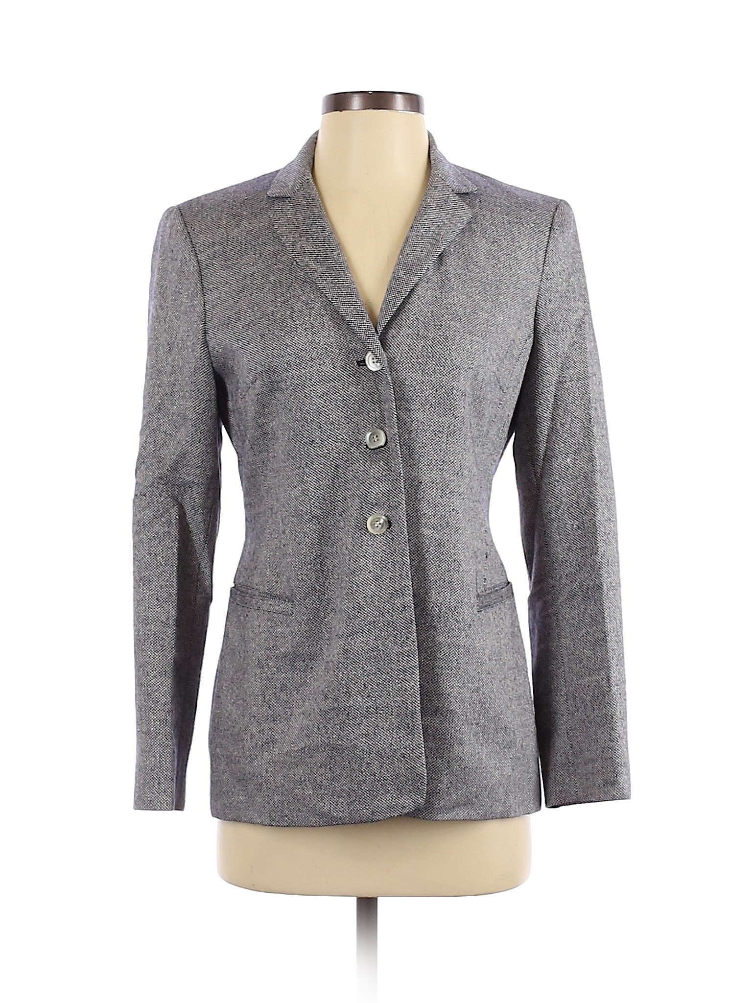 Jones New York Country Women Gray Silk Blazer 4 Petites | eBay