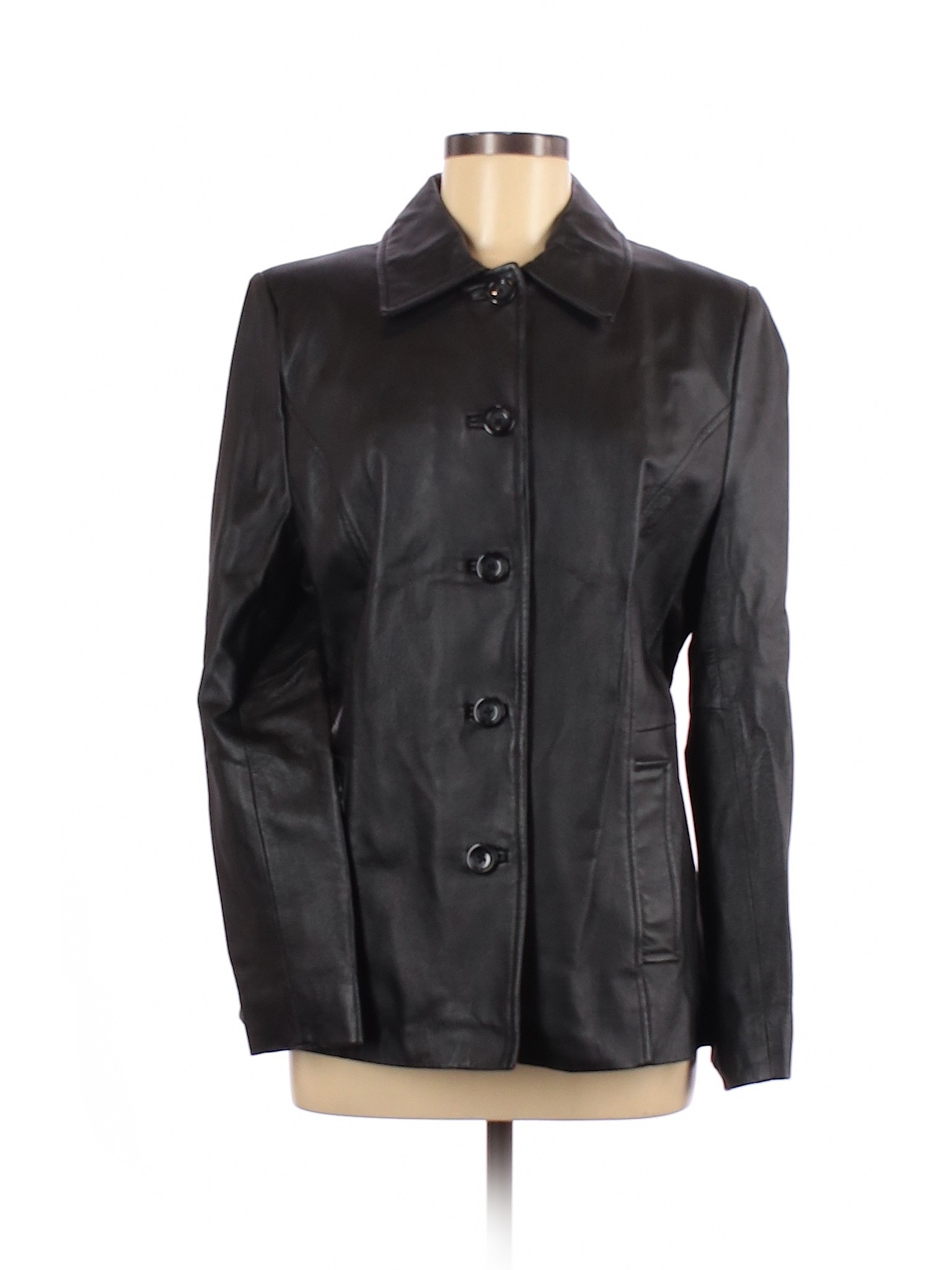 Croft & Barrow Women Black Leather Jacket M | eBay