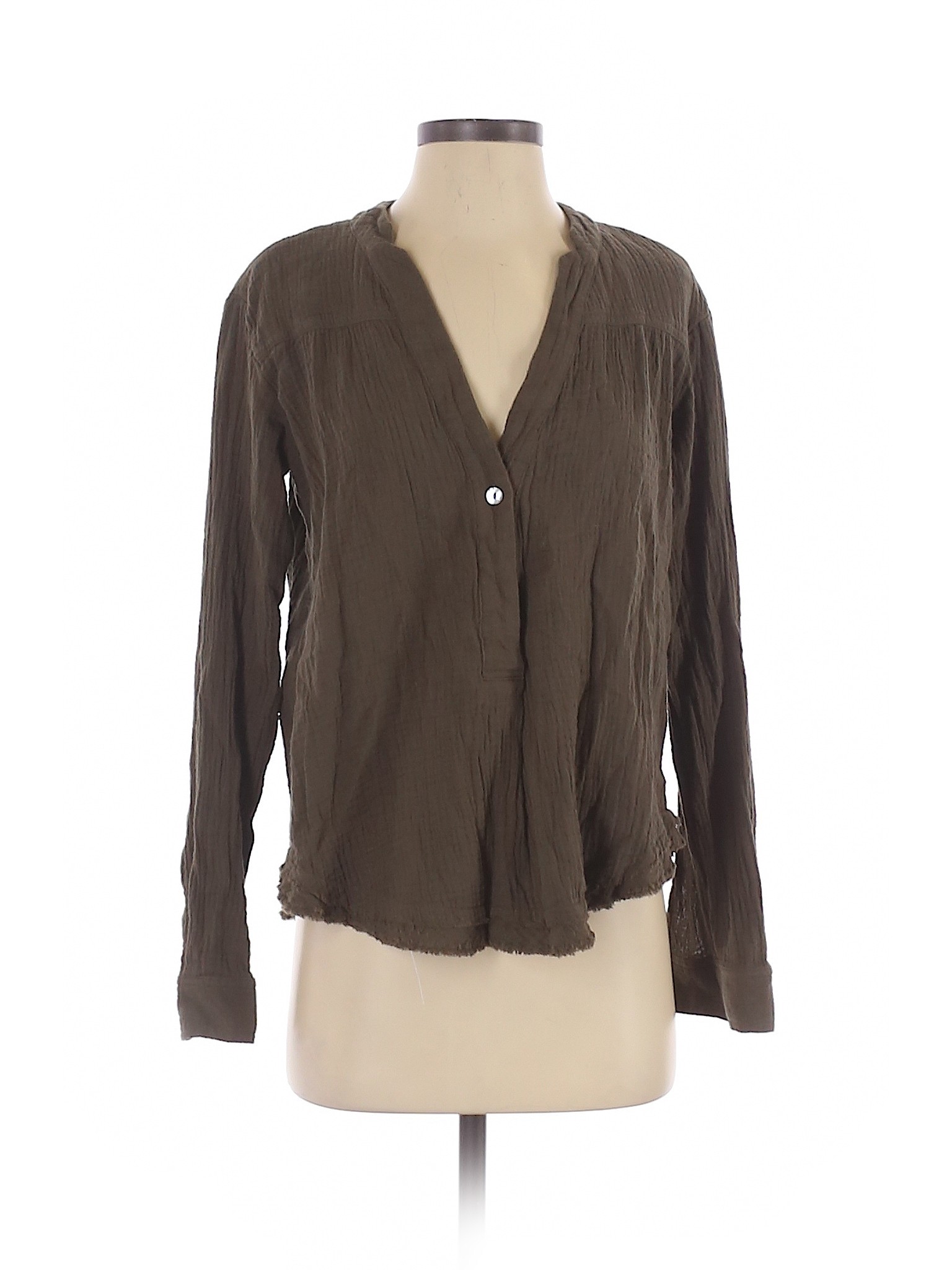 Free People Women Brown Long Sleeve Blouse XS | eBay