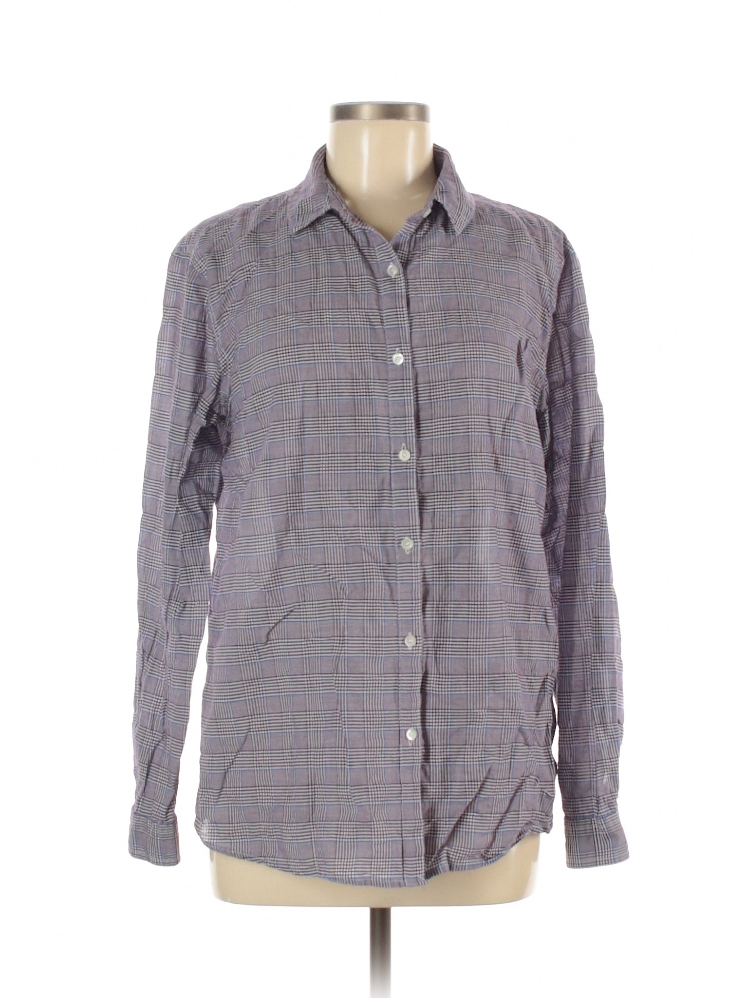 Jill mcgowan Women Gray Long Sleeve Button-Down Shirt M | eBay