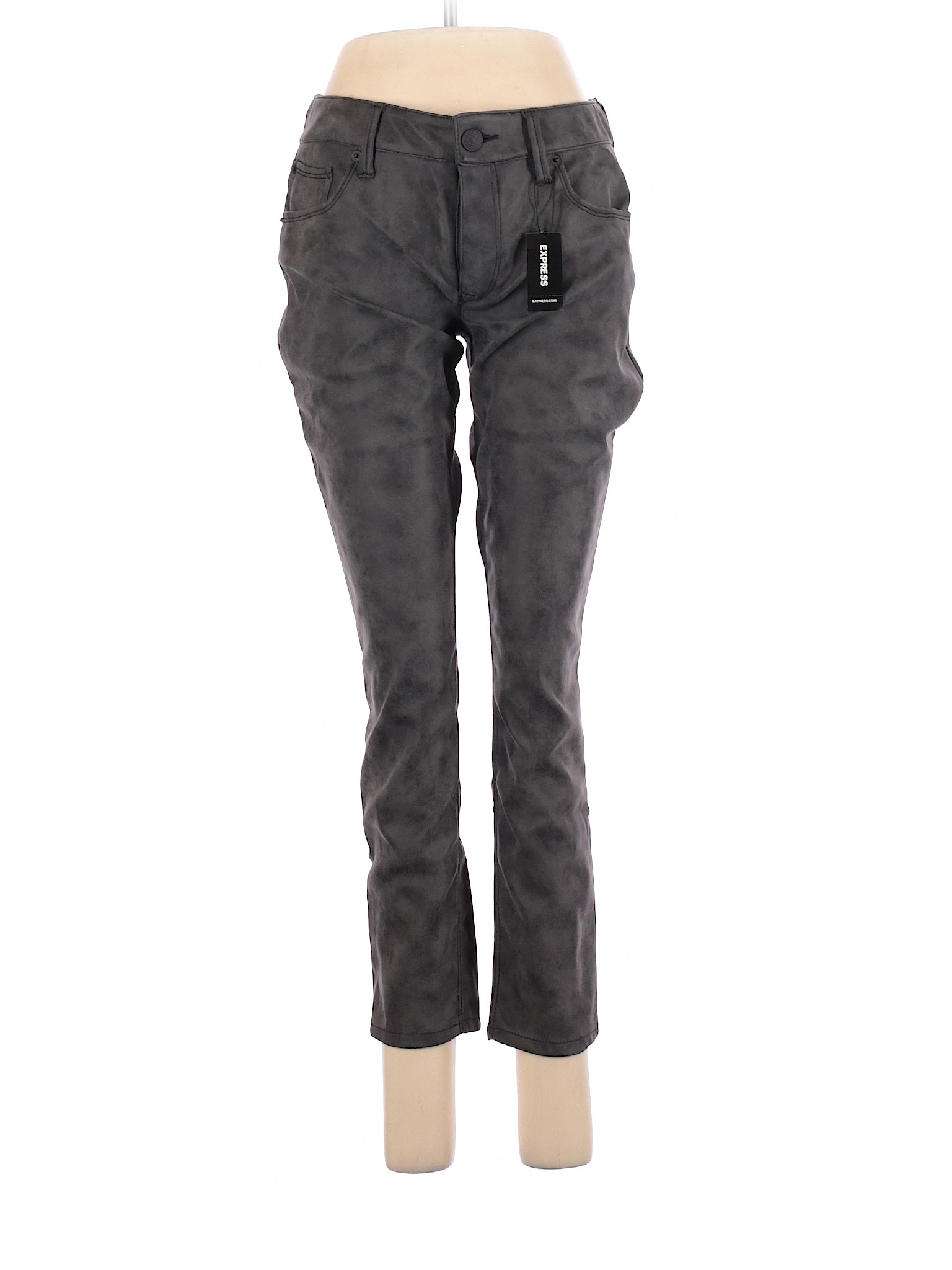 NWT Express Women Gray Faux Leather Pants 6 Petites | eBay
