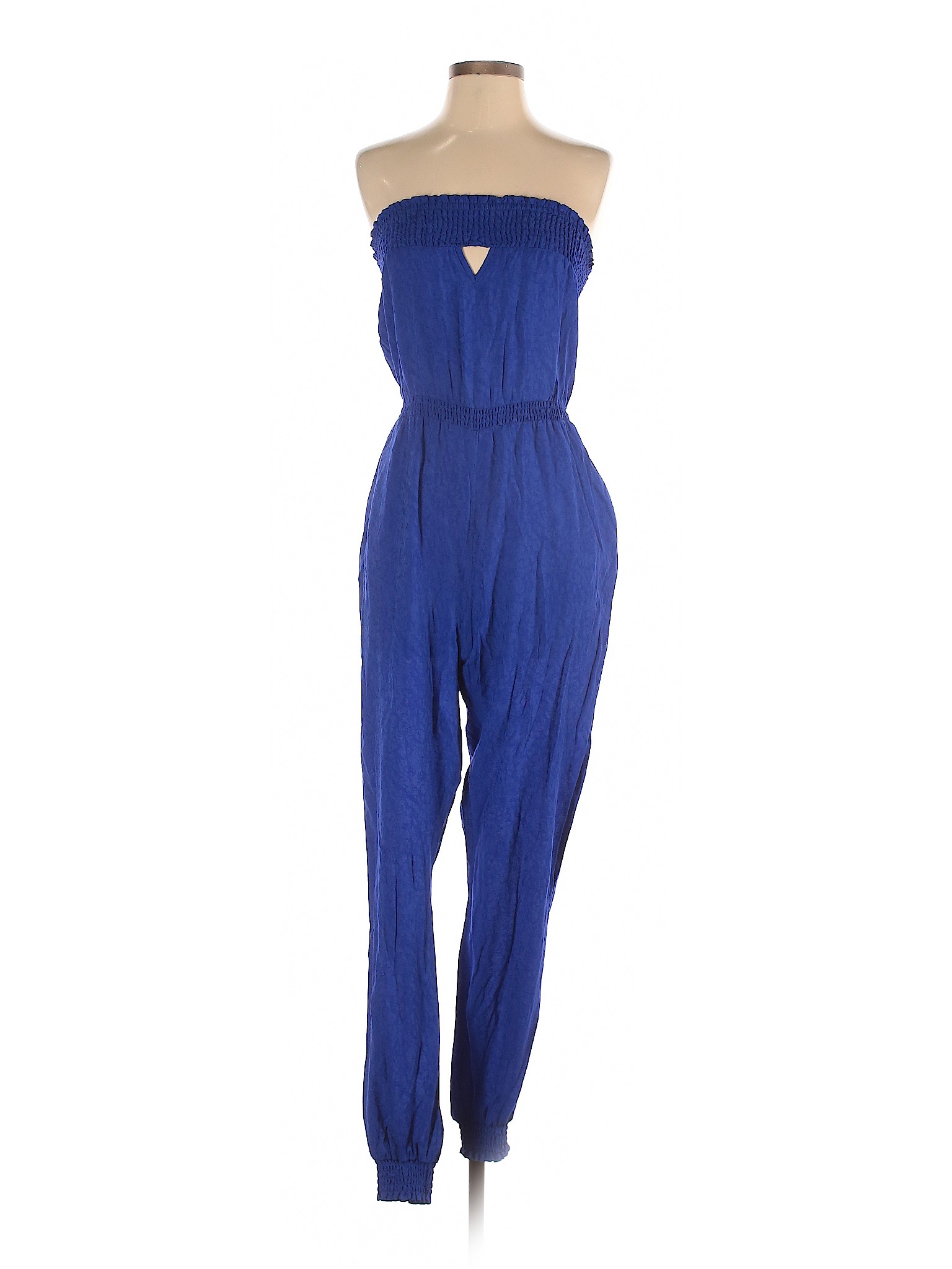 bebe blue jumpsuit