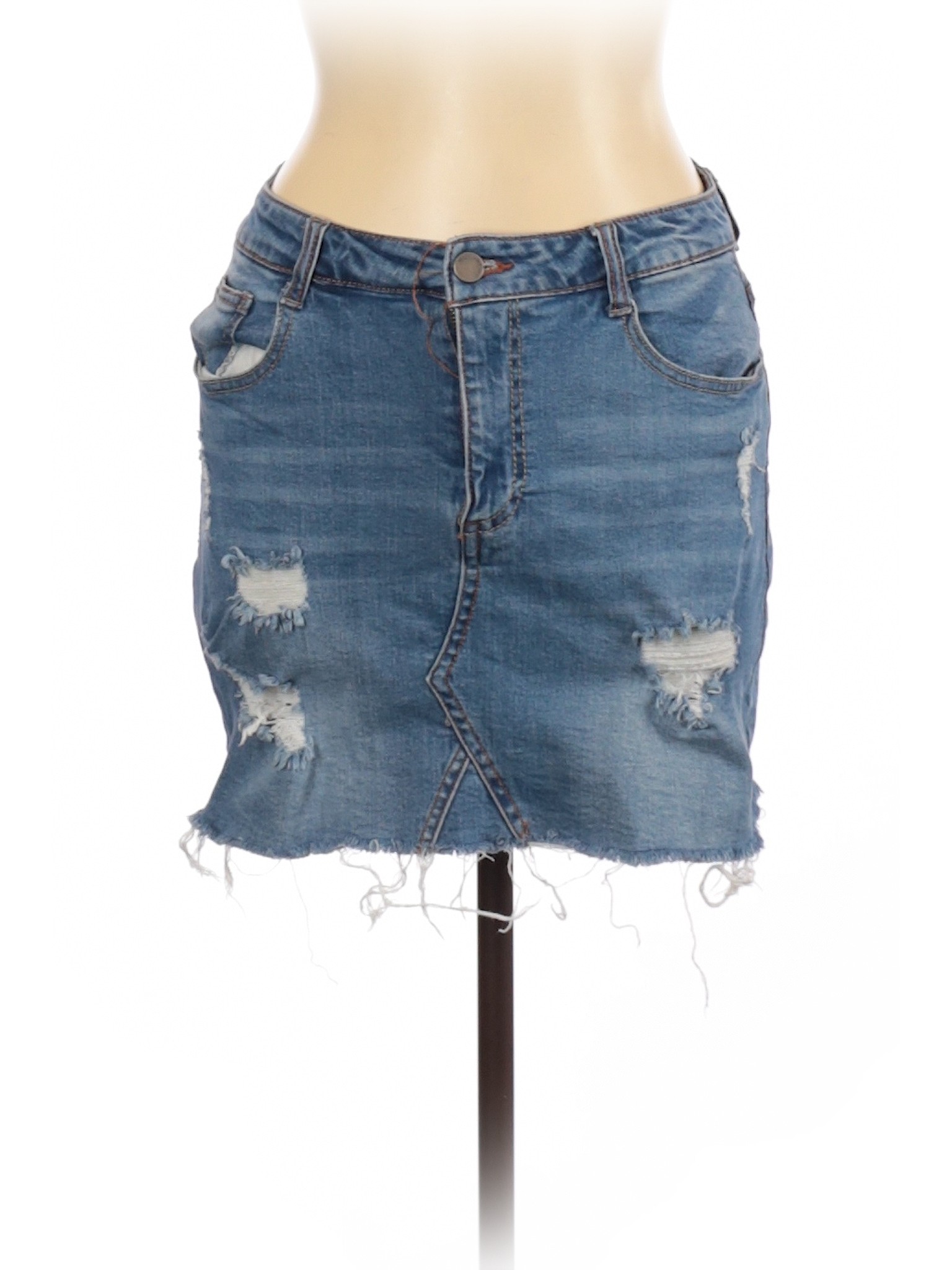 black label denim skirt