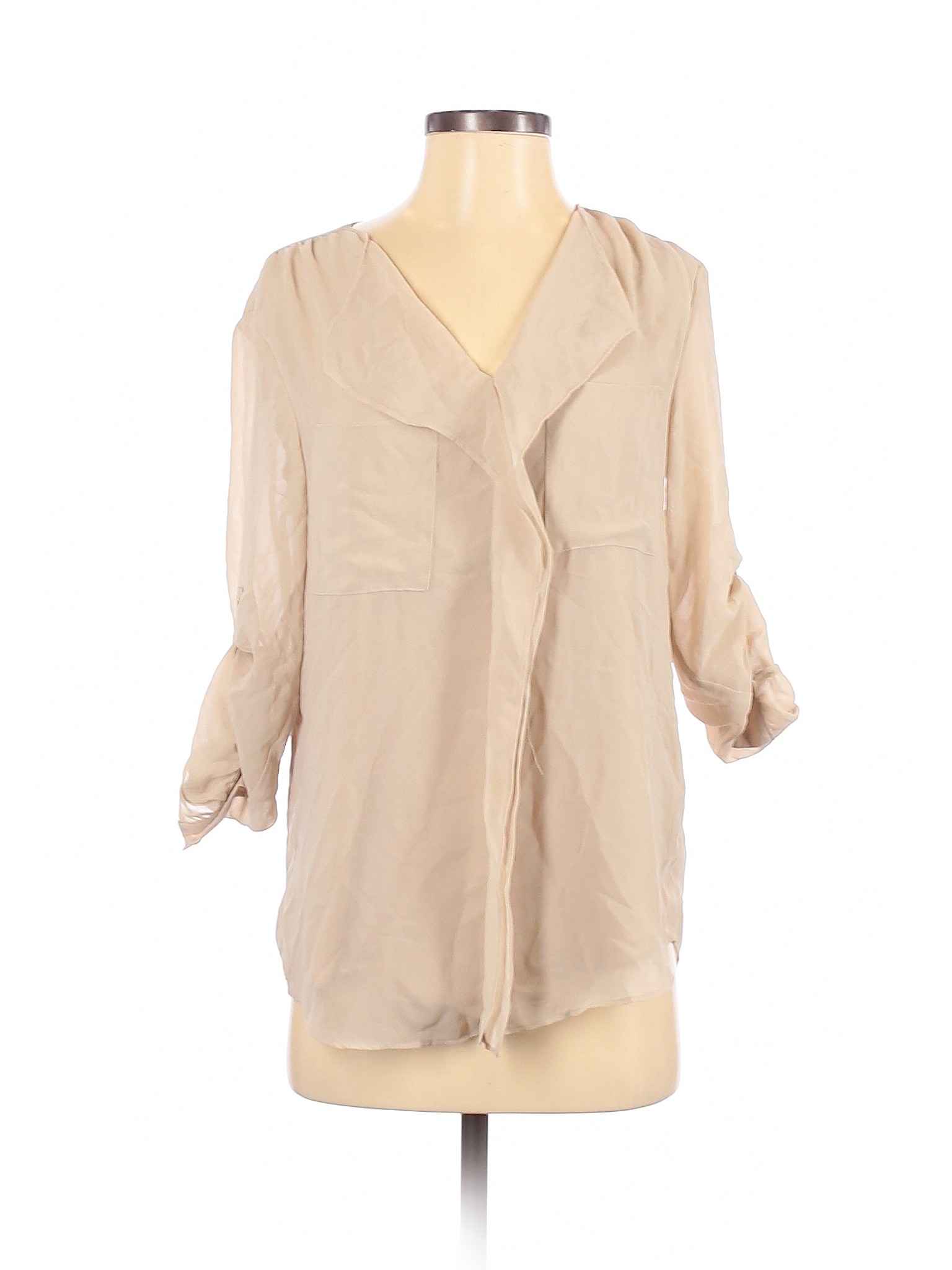 Calvin Klein Women Brown 3/4 Sleeve Blouse XS | eBay
