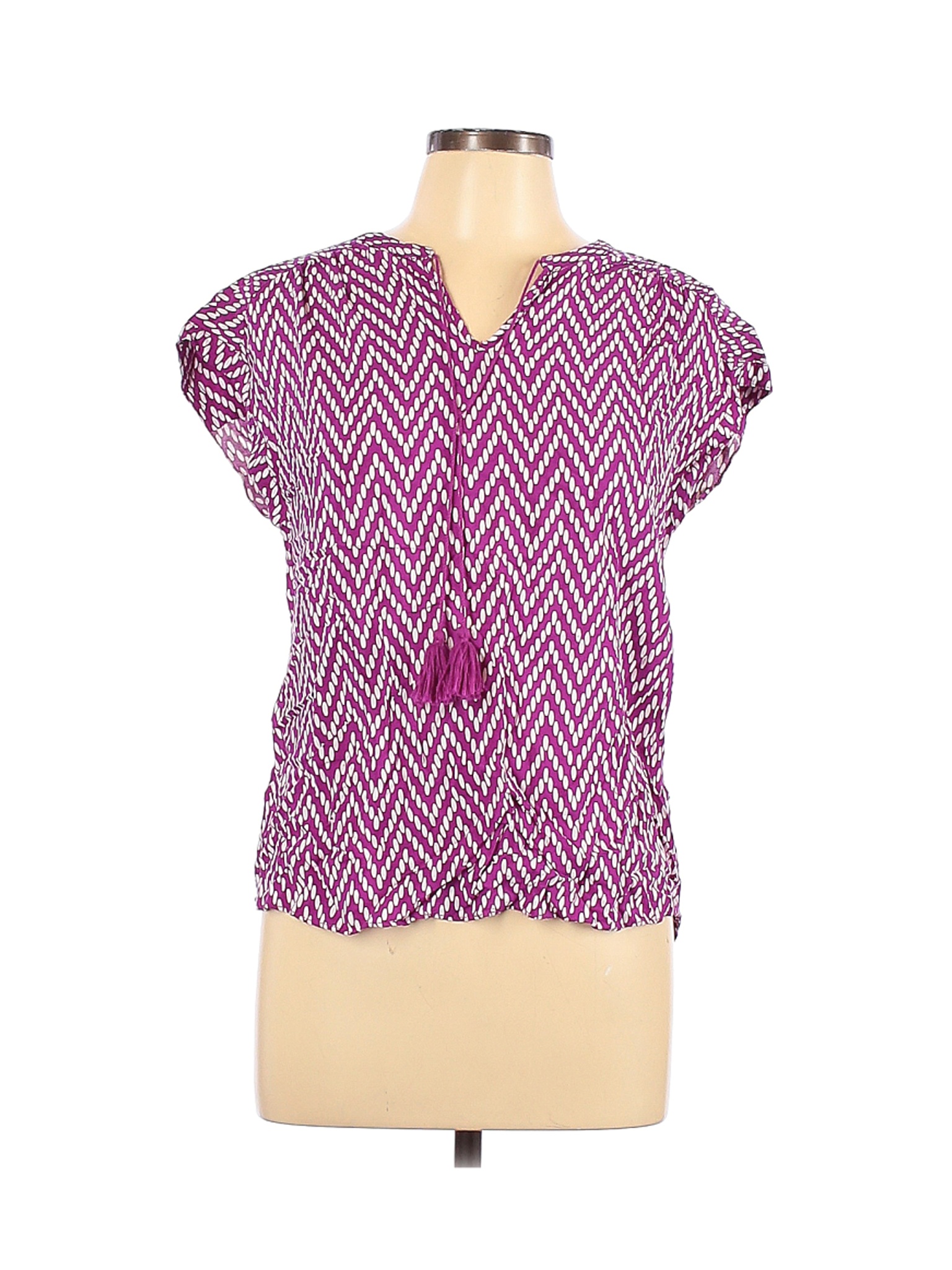 St. John's Bay Women Purple Short Sleeve Blouse L | eBay