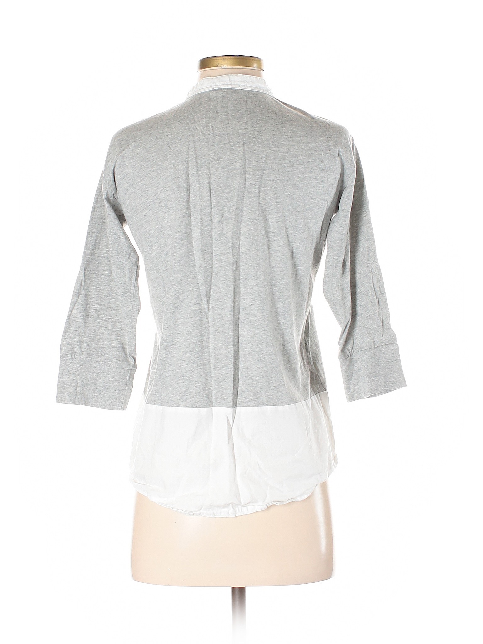 Gap Women Gray 3/4 Sleeve Button-Down Shirt XS | eBay