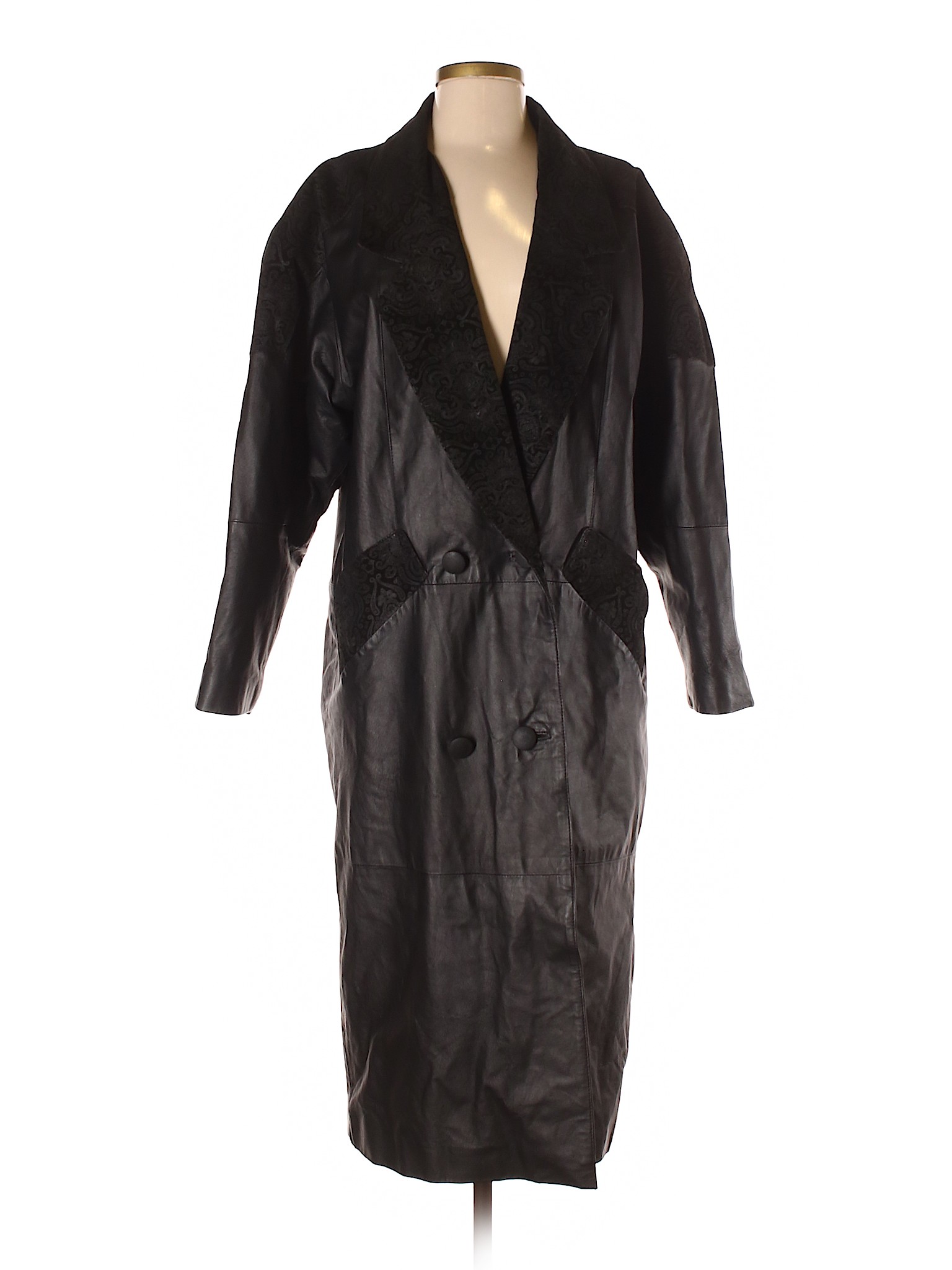 CHARLES KLEIN Women Black Leather Jacket S | eBay