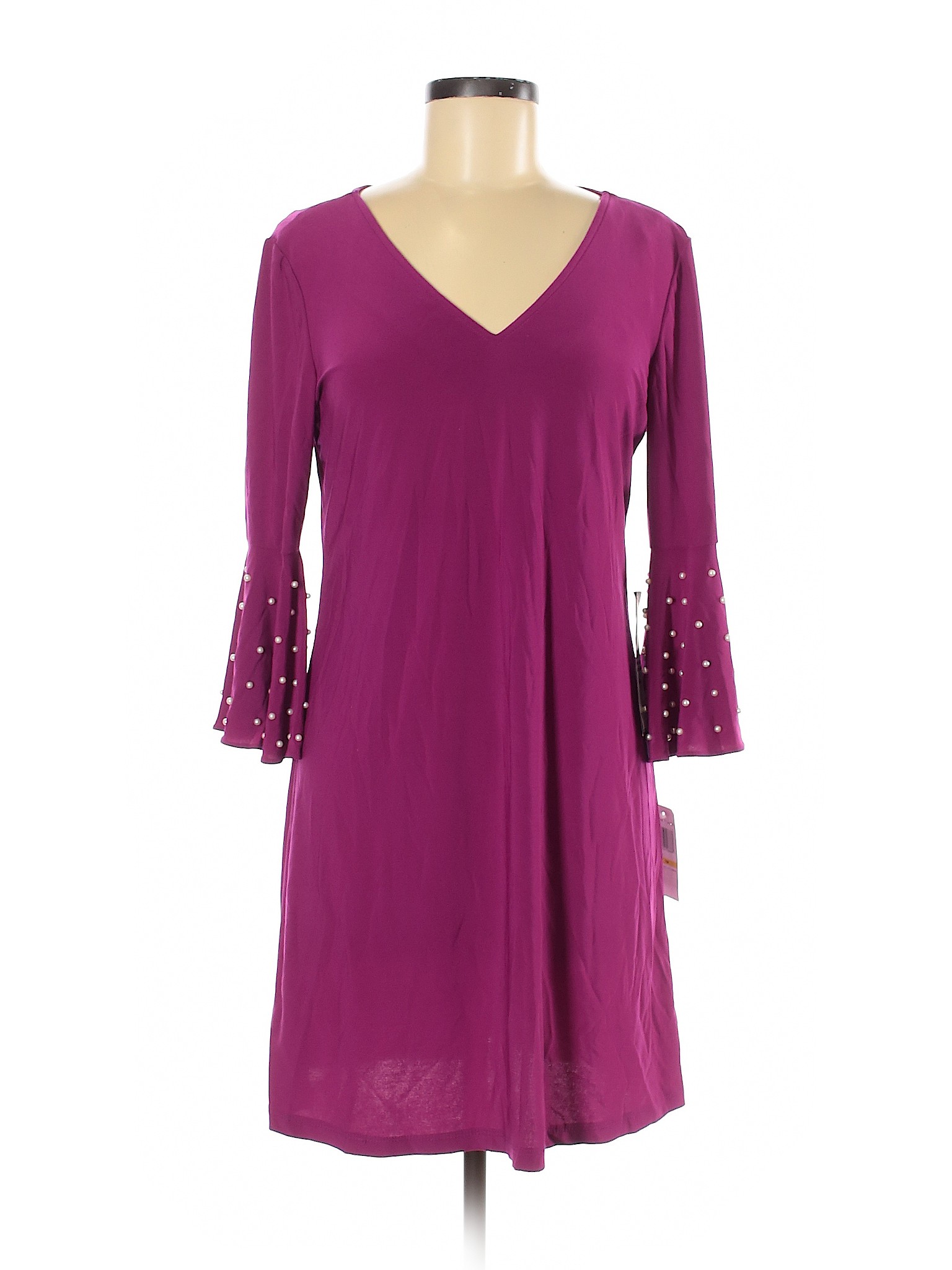 NWT MSK Women Purple Casual Dress M Petites | eBay
