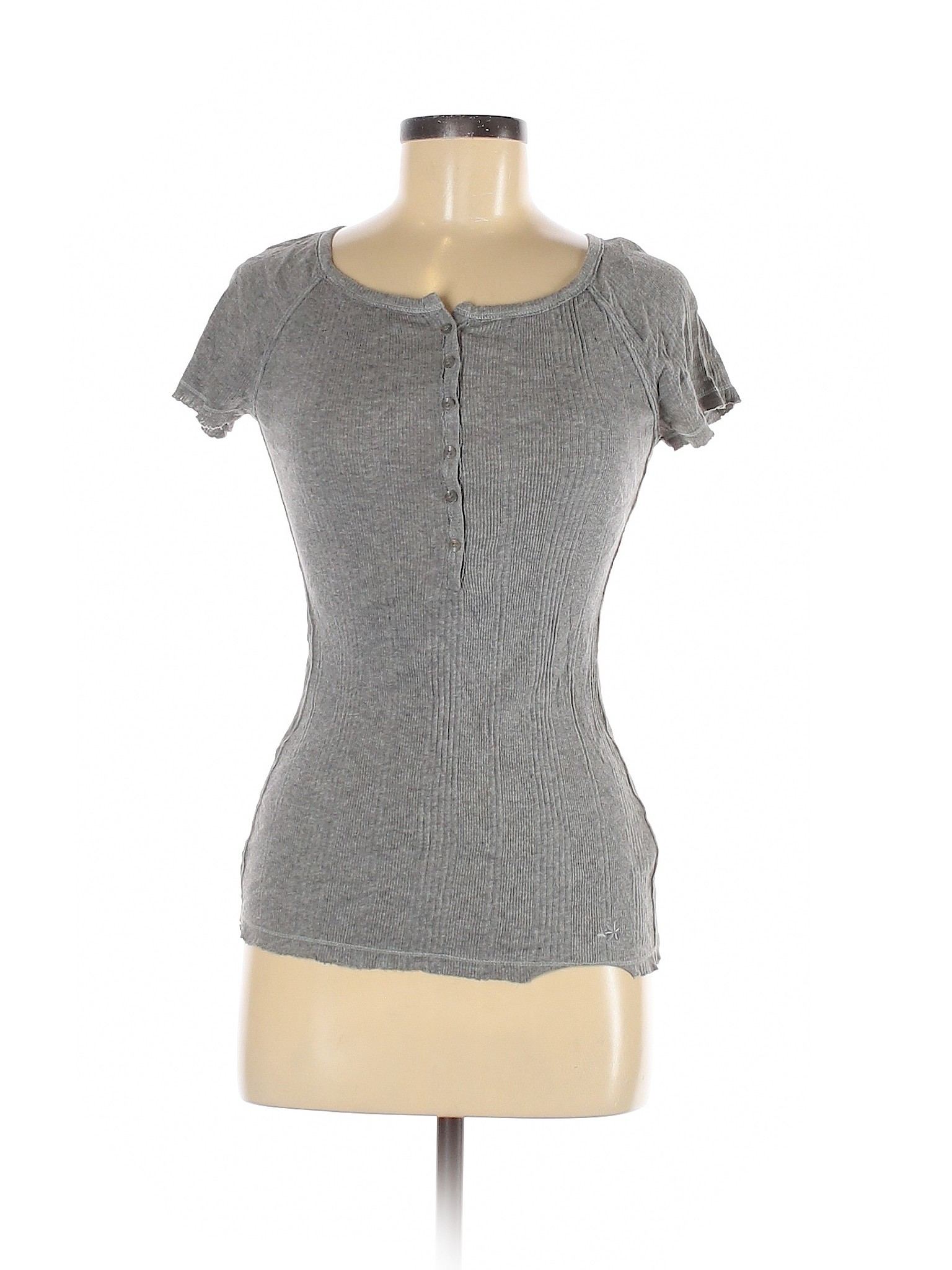 So Wear It Declare it Women Gray Short Sleeve Henley M | eBay