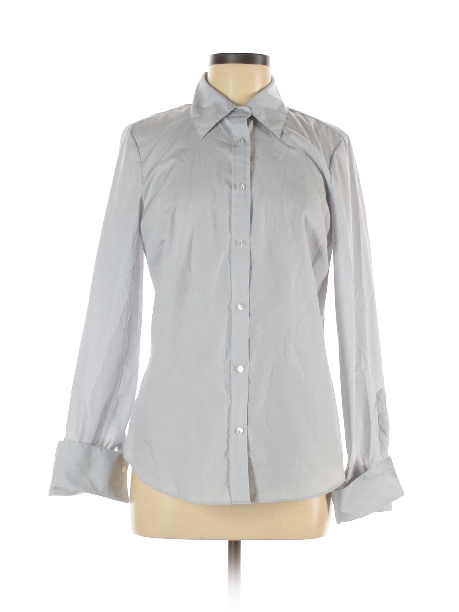 IZOD Women Gray Long Sleeve Button-Down Shirt M | eBay