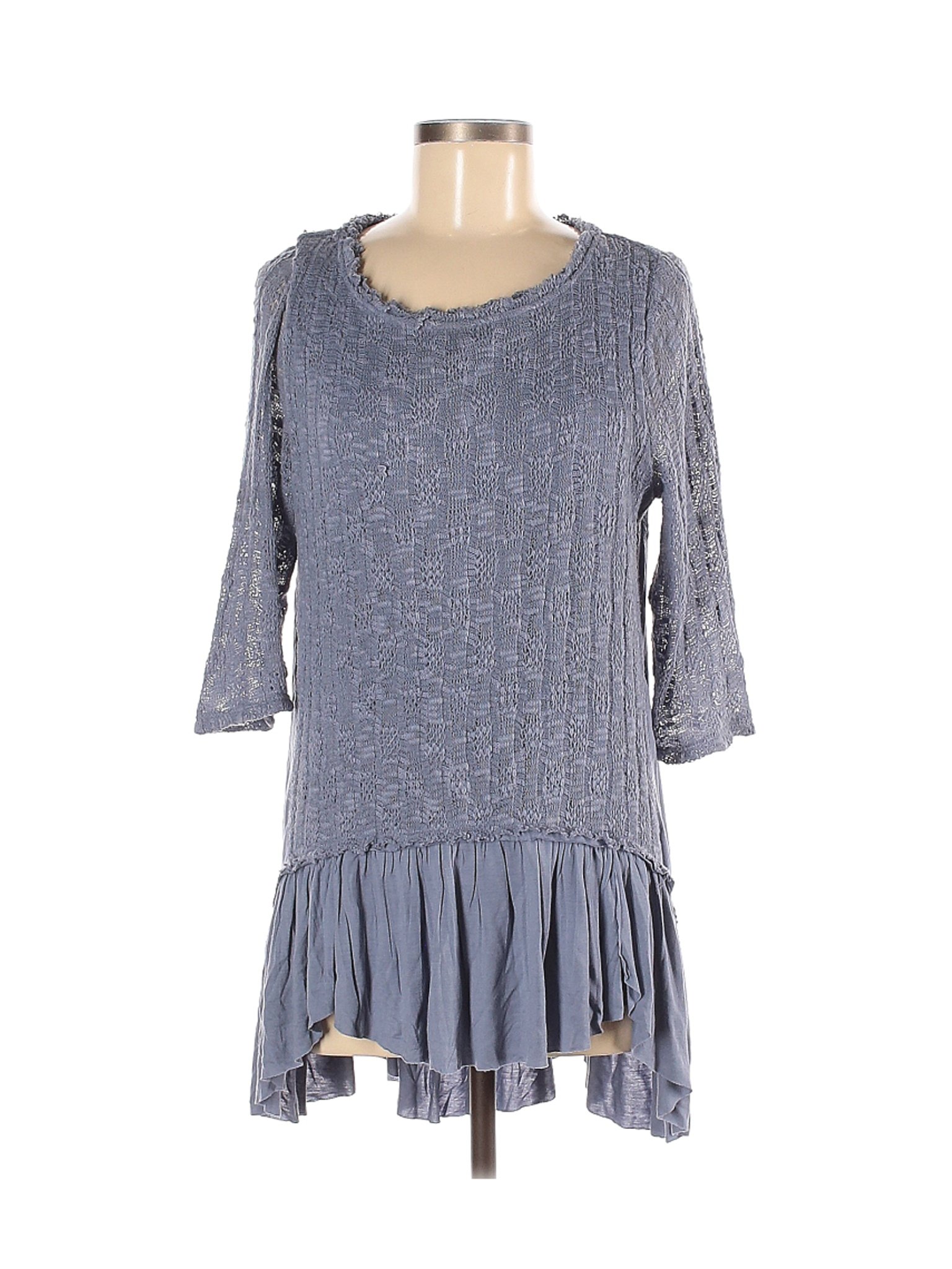 Indigo Thread Co. Women Blue 3/4 Sleeve Top M | eBay