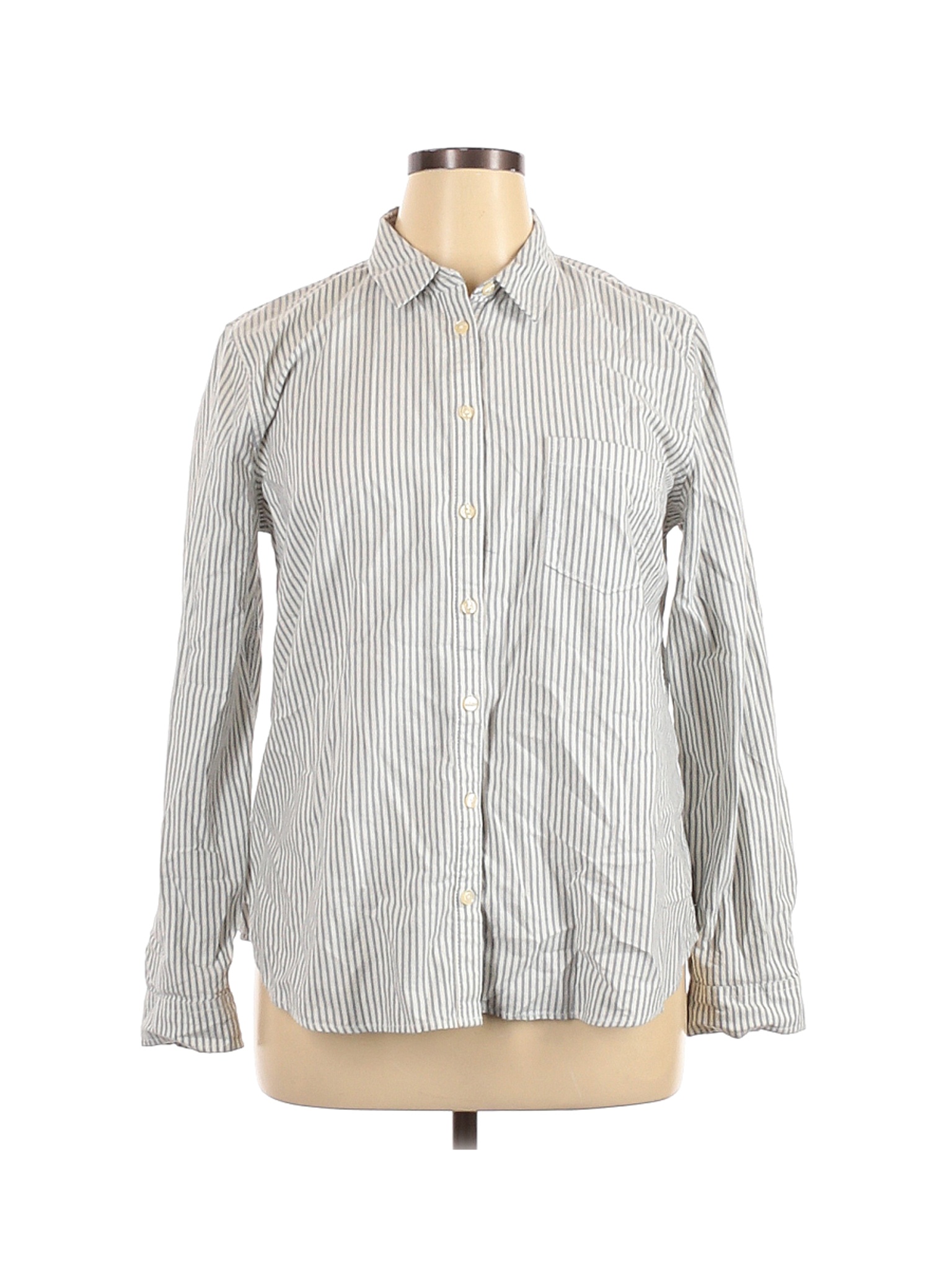 G.H. Bass & Co. Women Blue Long Sleeve Button-Down Shirt XL | eBay