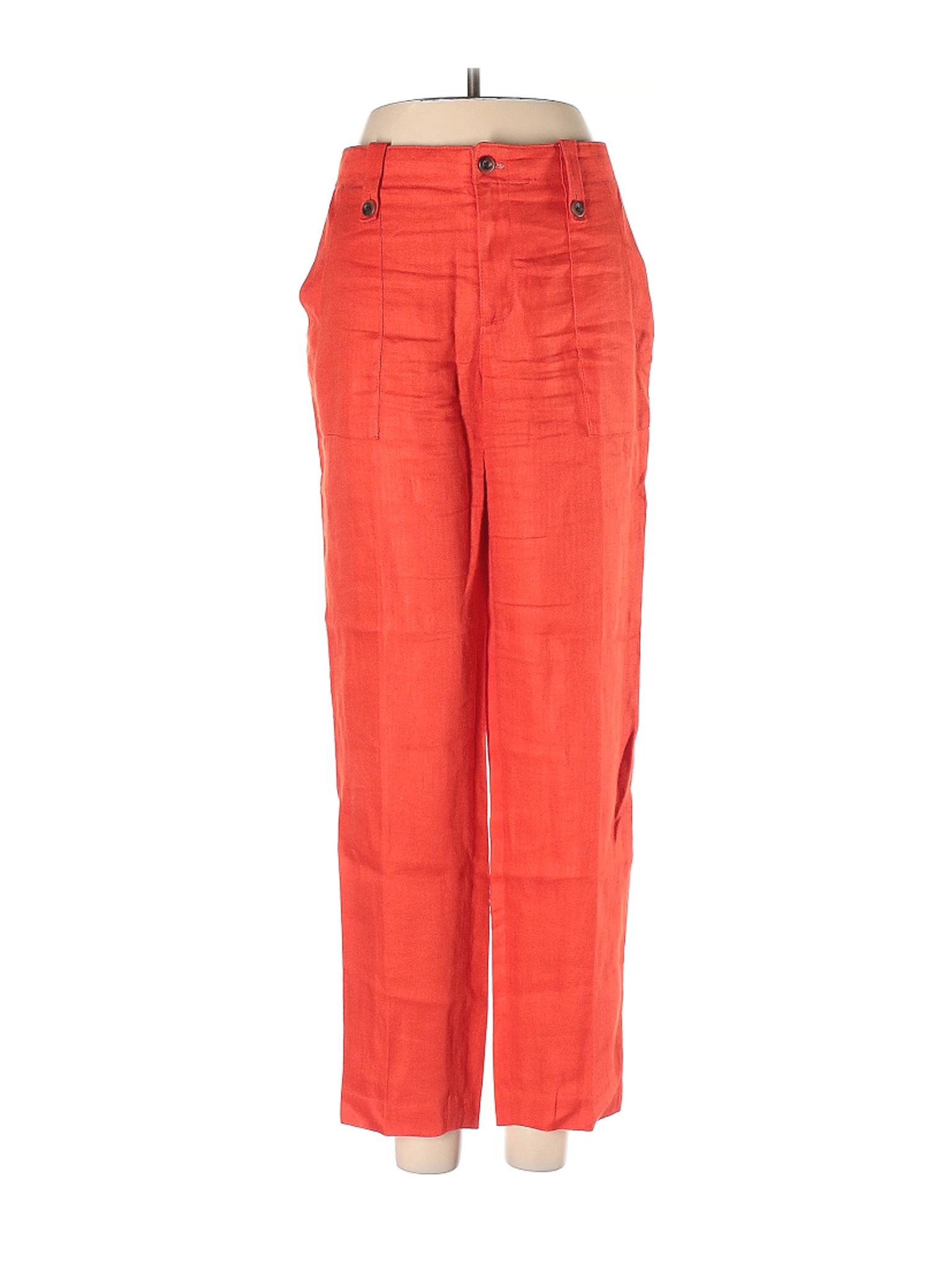 orange linen pants