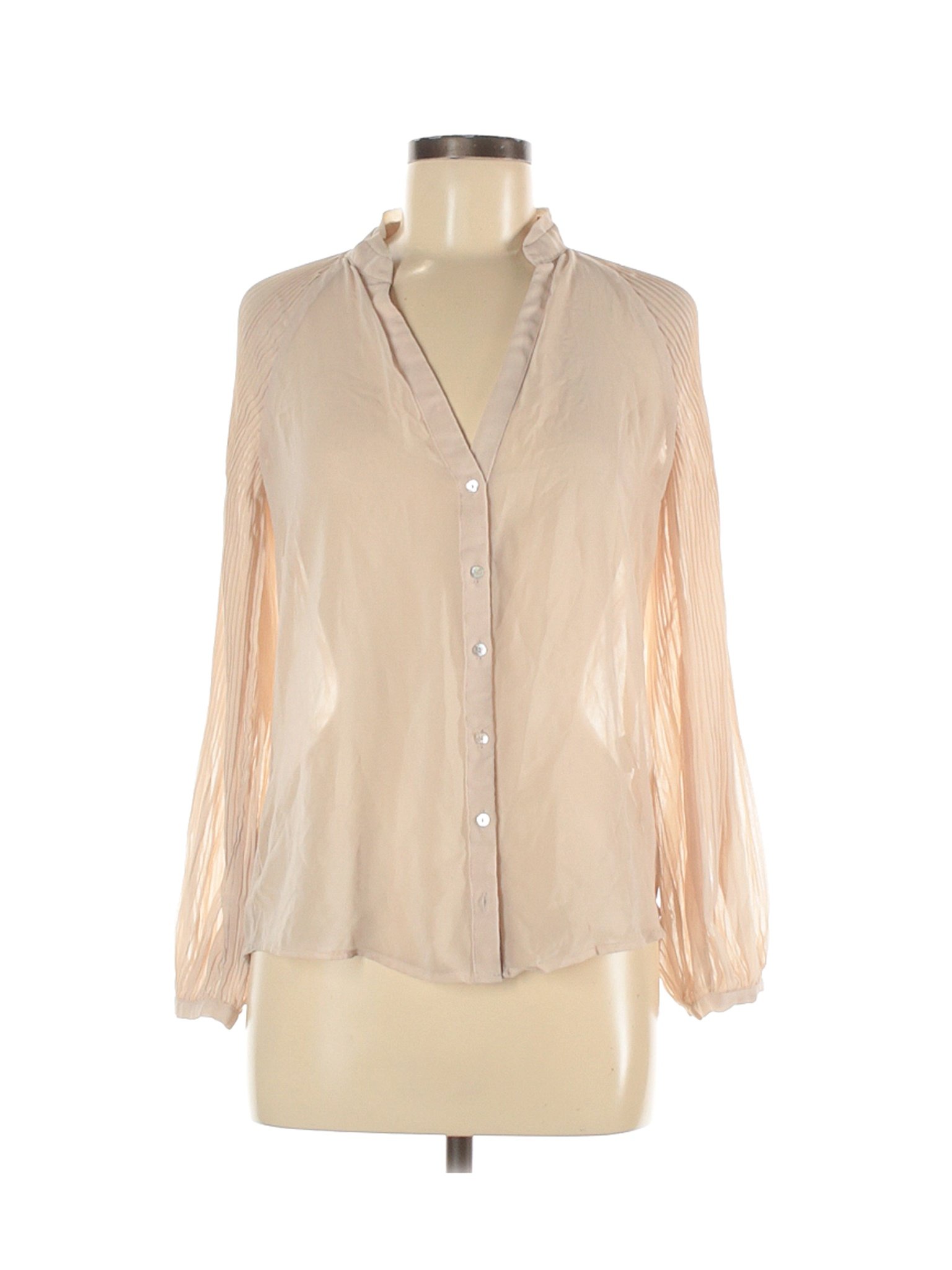 Zara Women Brown Long Sleeve Blouse XS | eBay