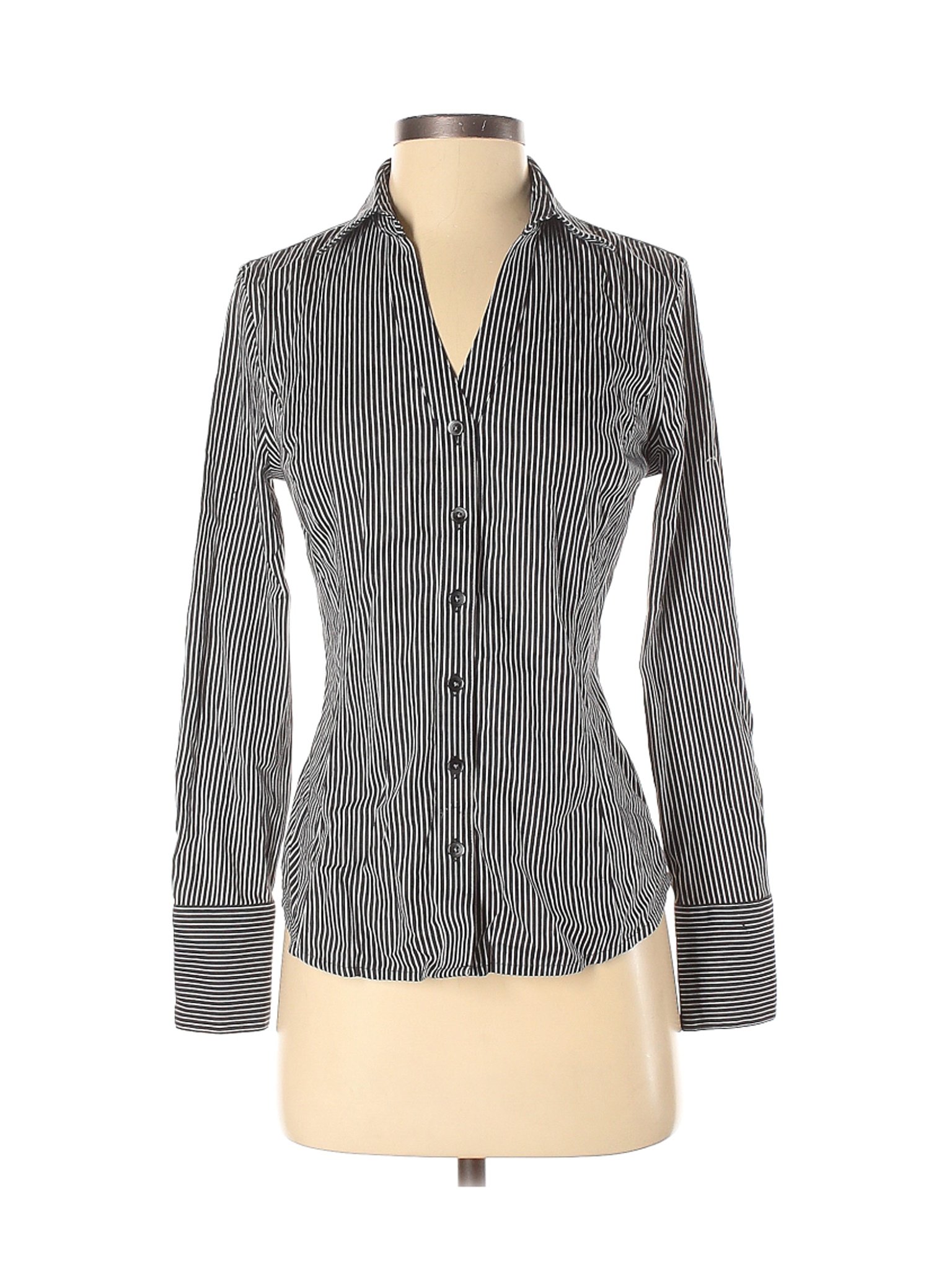 Calvin Klein Women Black Long Sleeve Button-Down Shirt XS | eBay