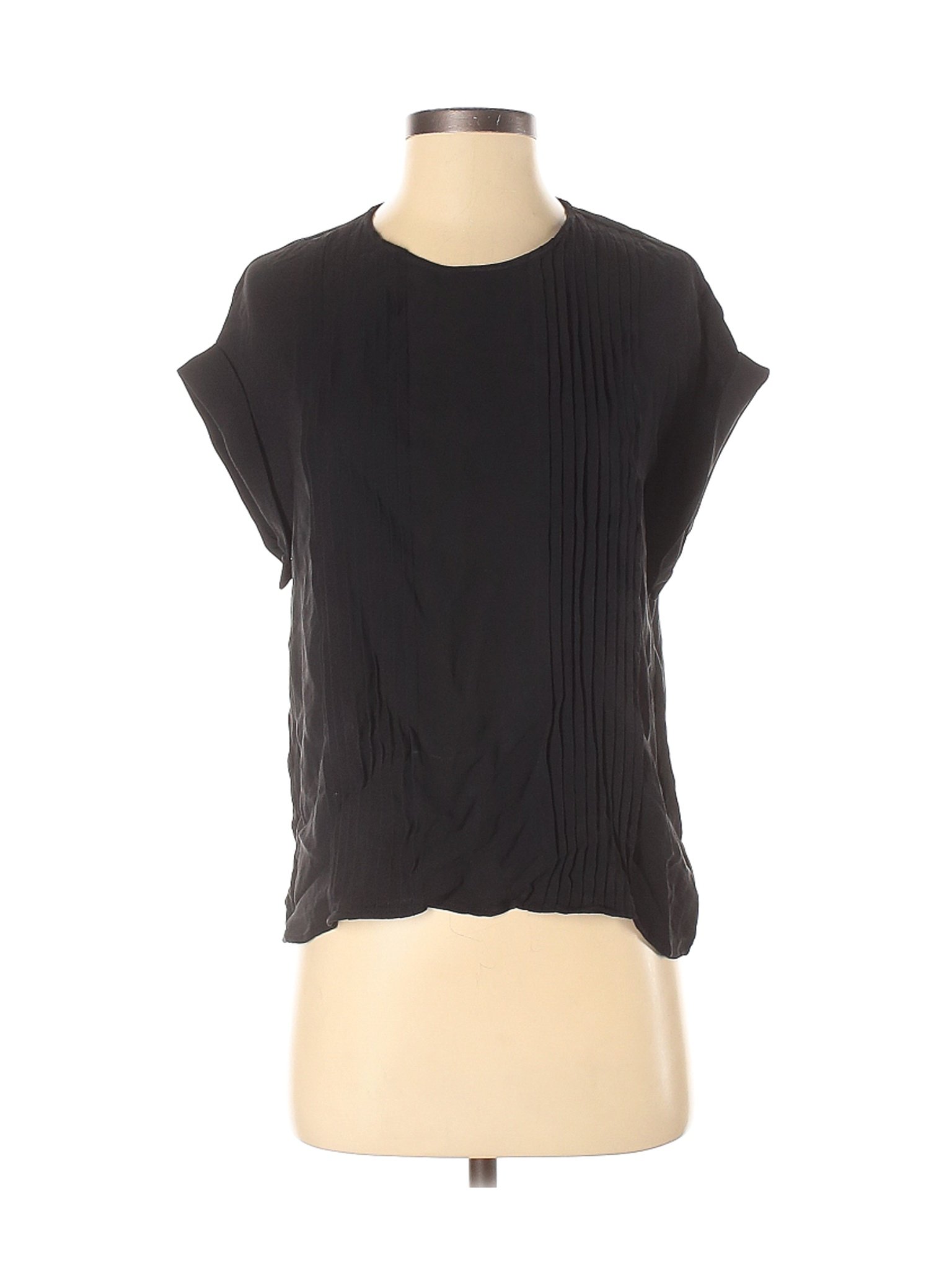 Theory Women Black Short Sleeve Silk Top S | eBay