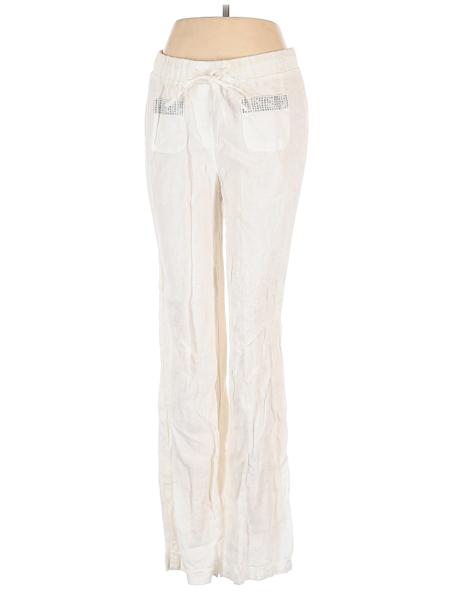 Style&Co Women White Linen Pants 6 | eBay
